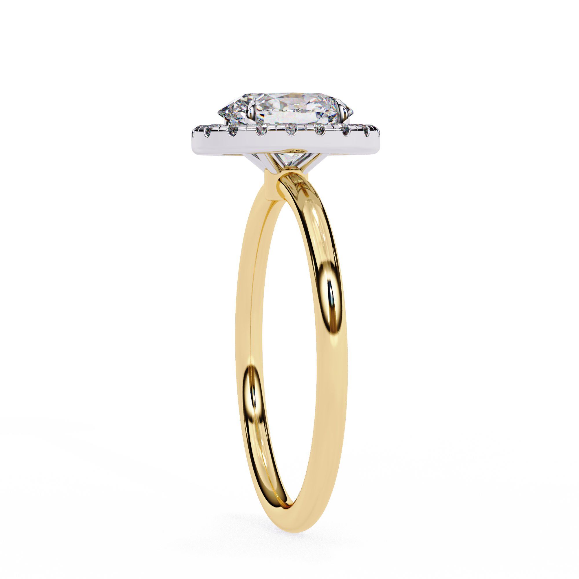 Lab Grown Oval Diamond Halo Engagement Rings
