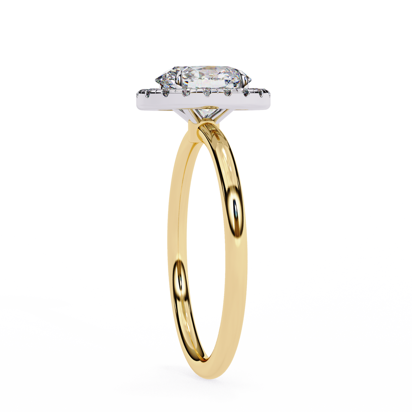 Lab Grown Oval Diamond Halo Engagement Rings