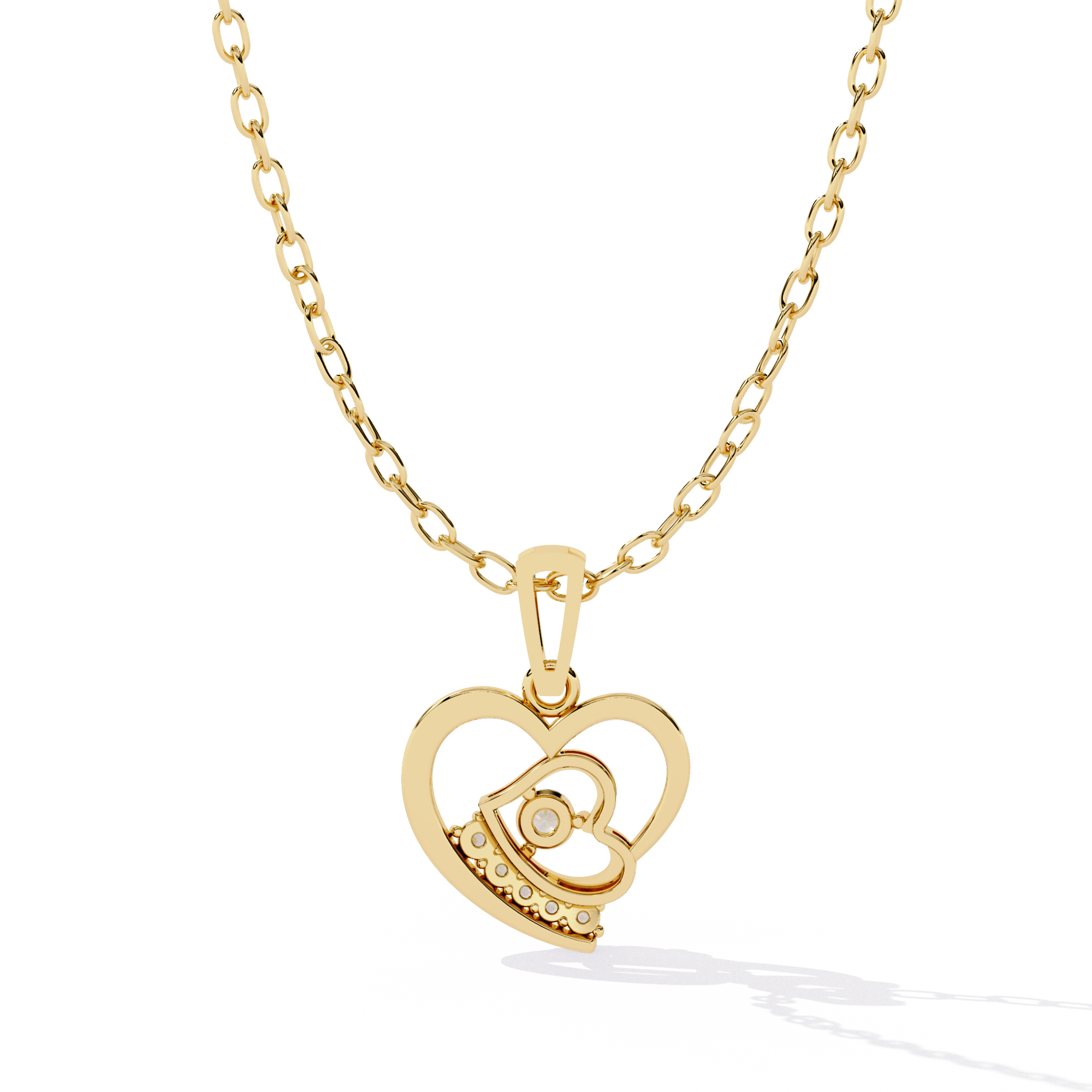Diamond Heart Pendant Necklace