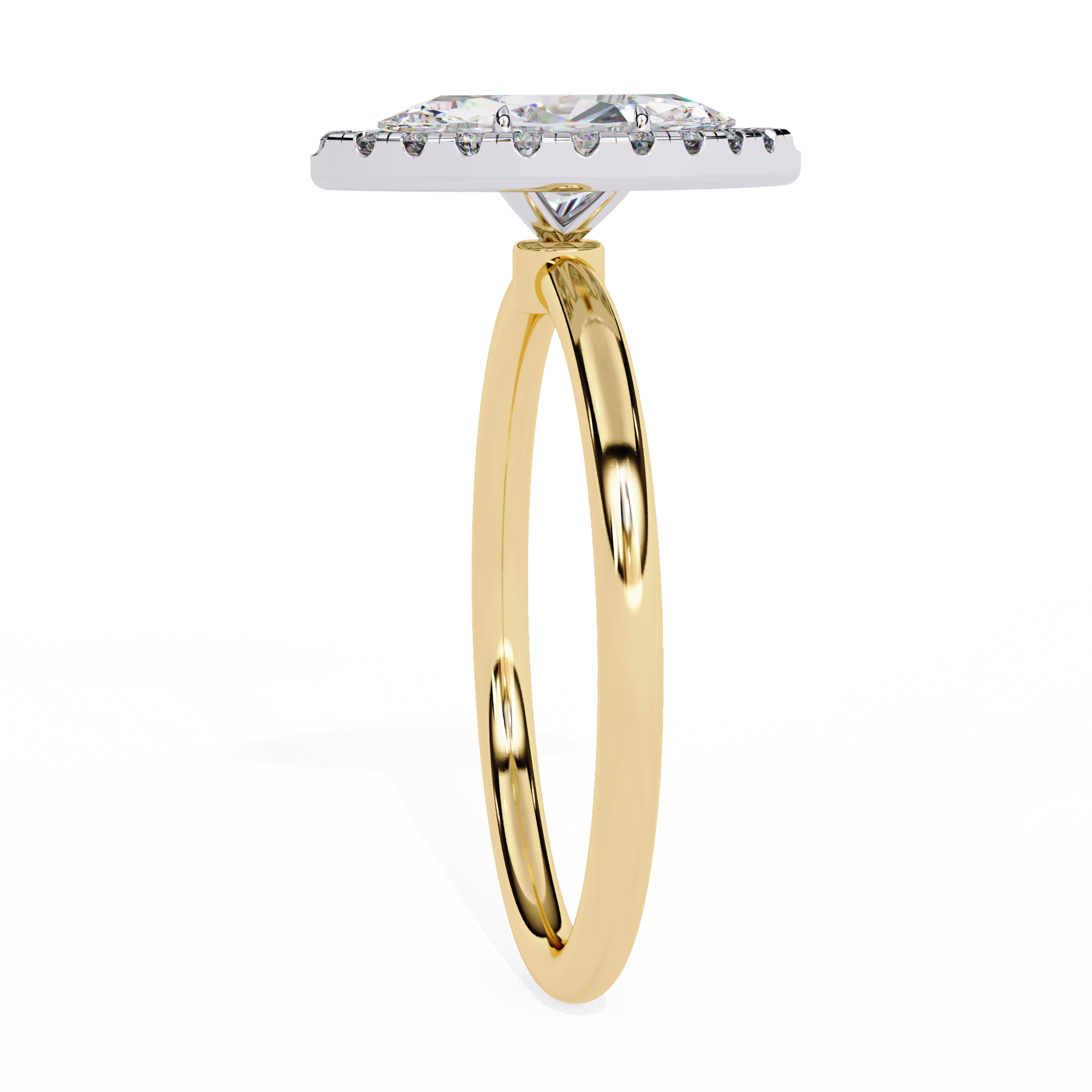 Lab Grown Marquise Diamond Halo Engagement Rings