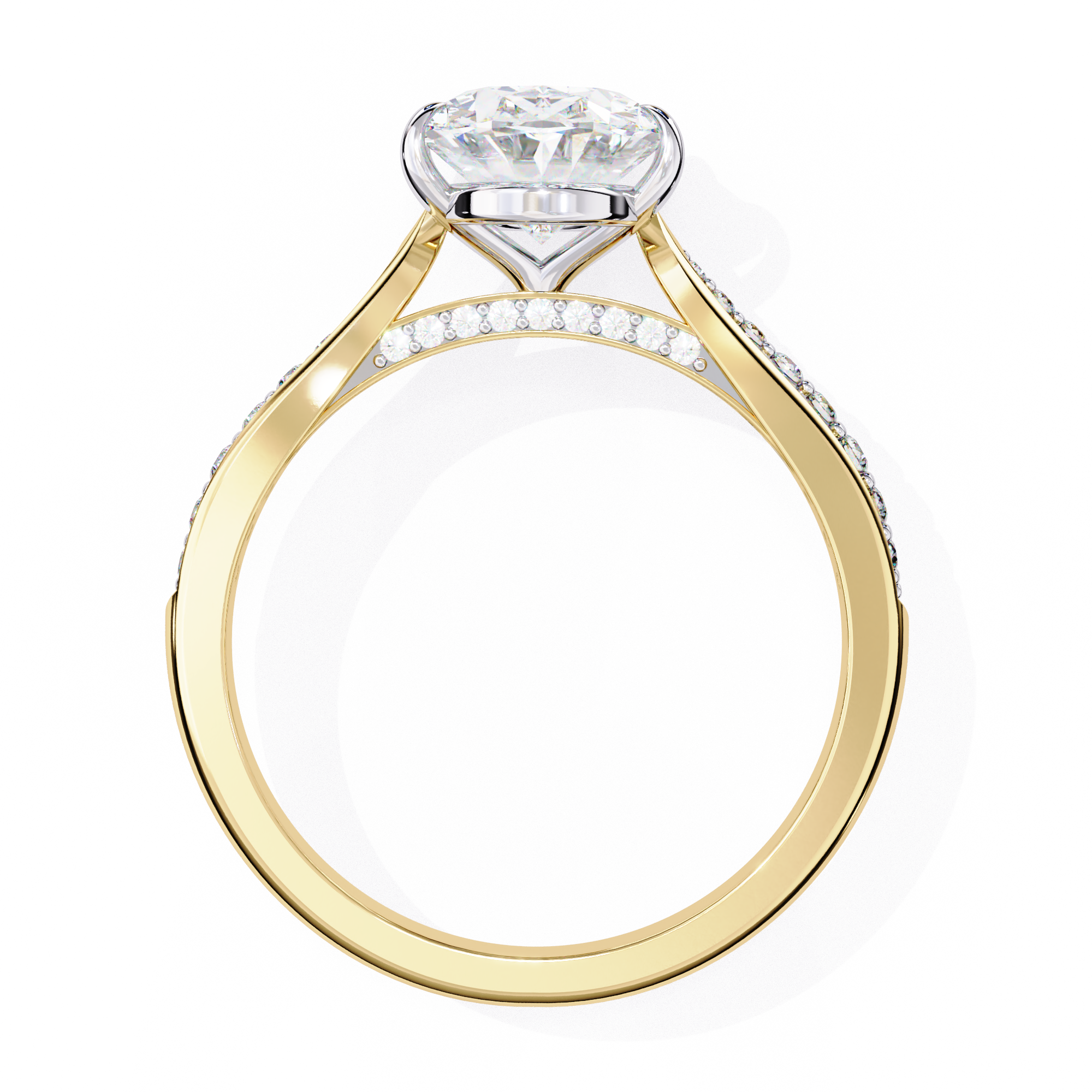Sleek Side Stone Engagement Ring