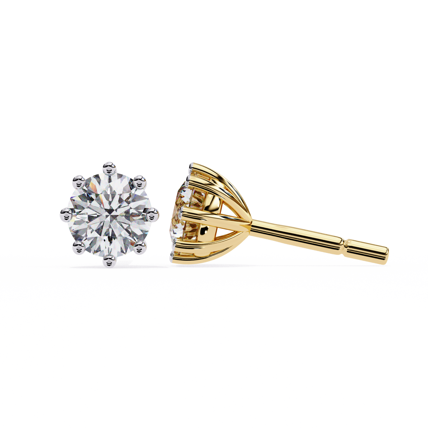 8 Prong Stud Earring