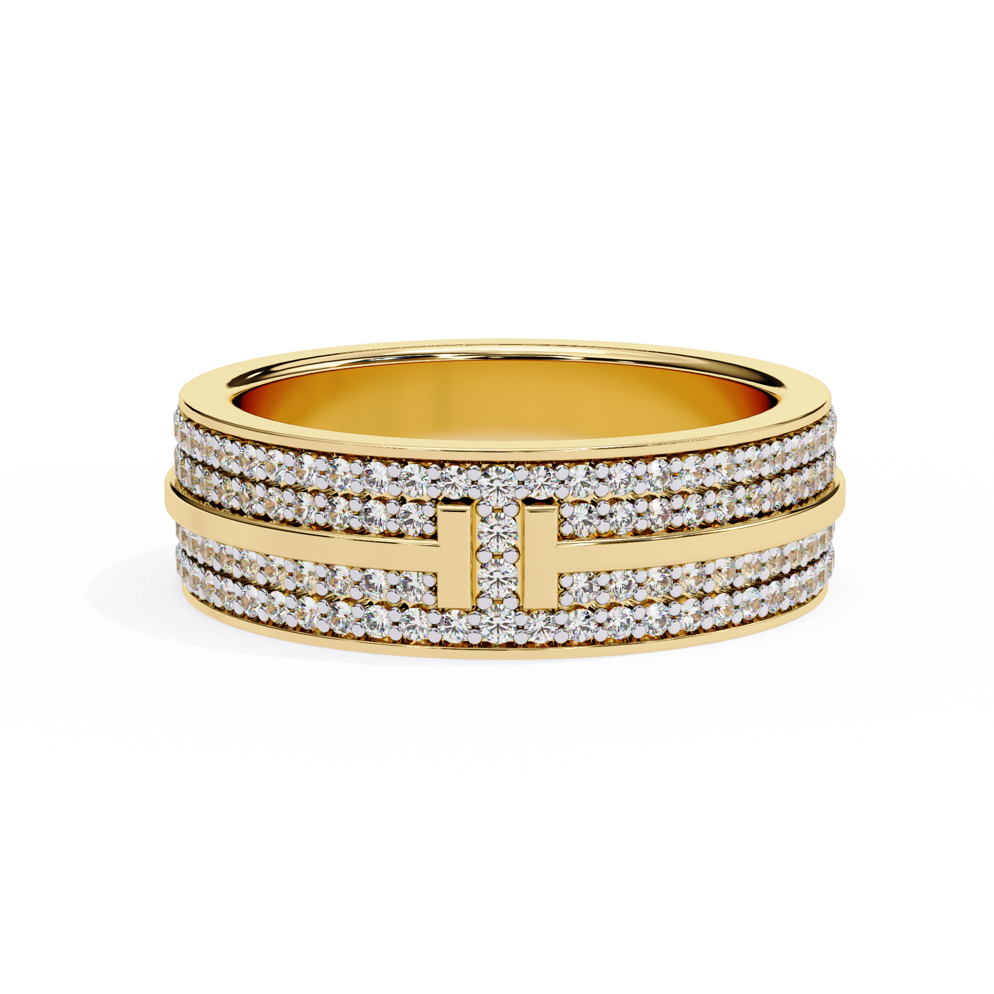 Lab grown Diamond T Wide Pavé Diamond Ring
