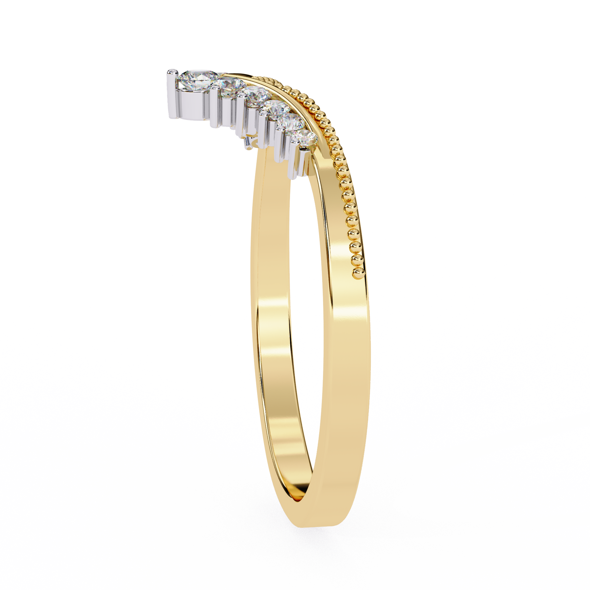Diamond Crown Chevron Ring