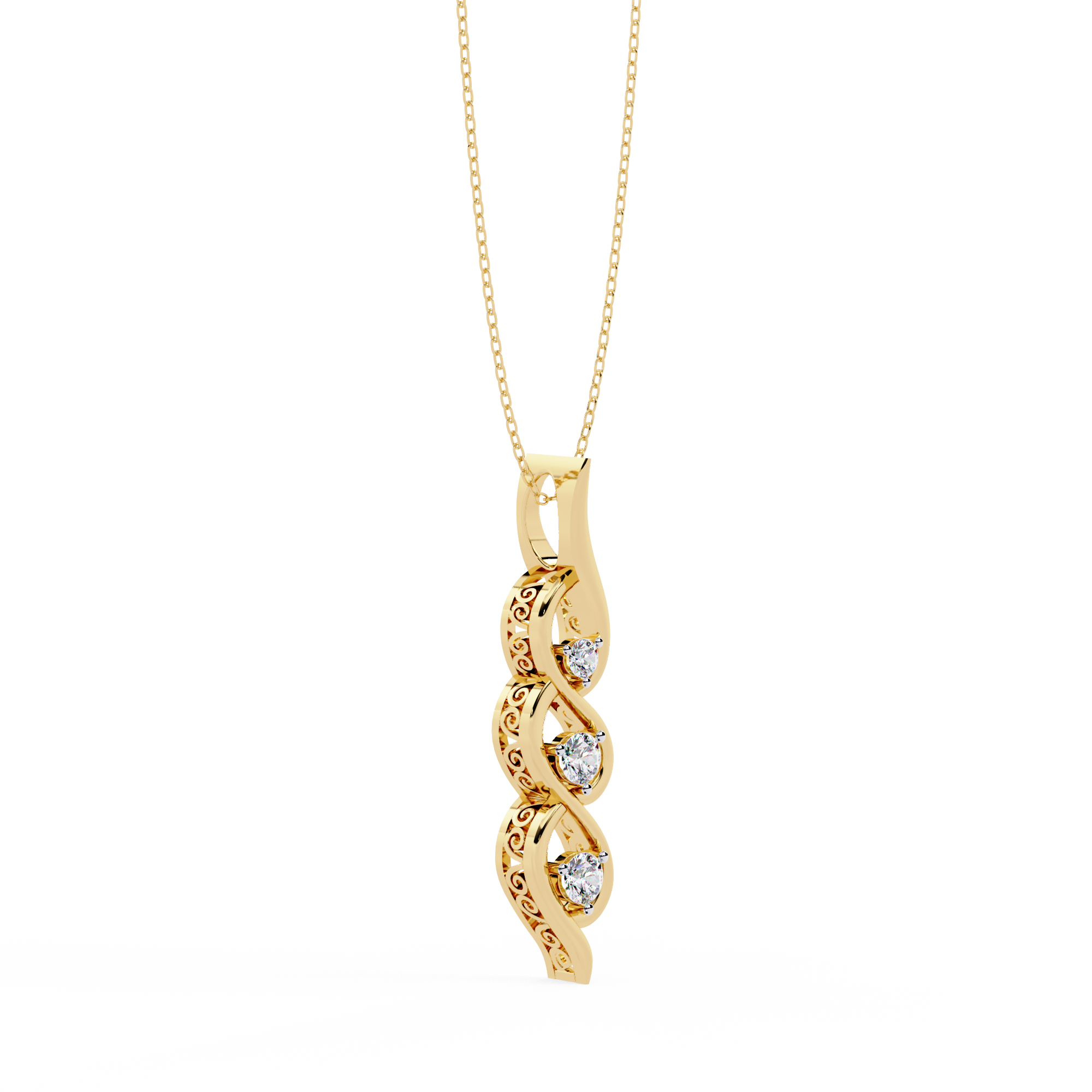 Round Luxurious Lab Grown Diamond Necklace