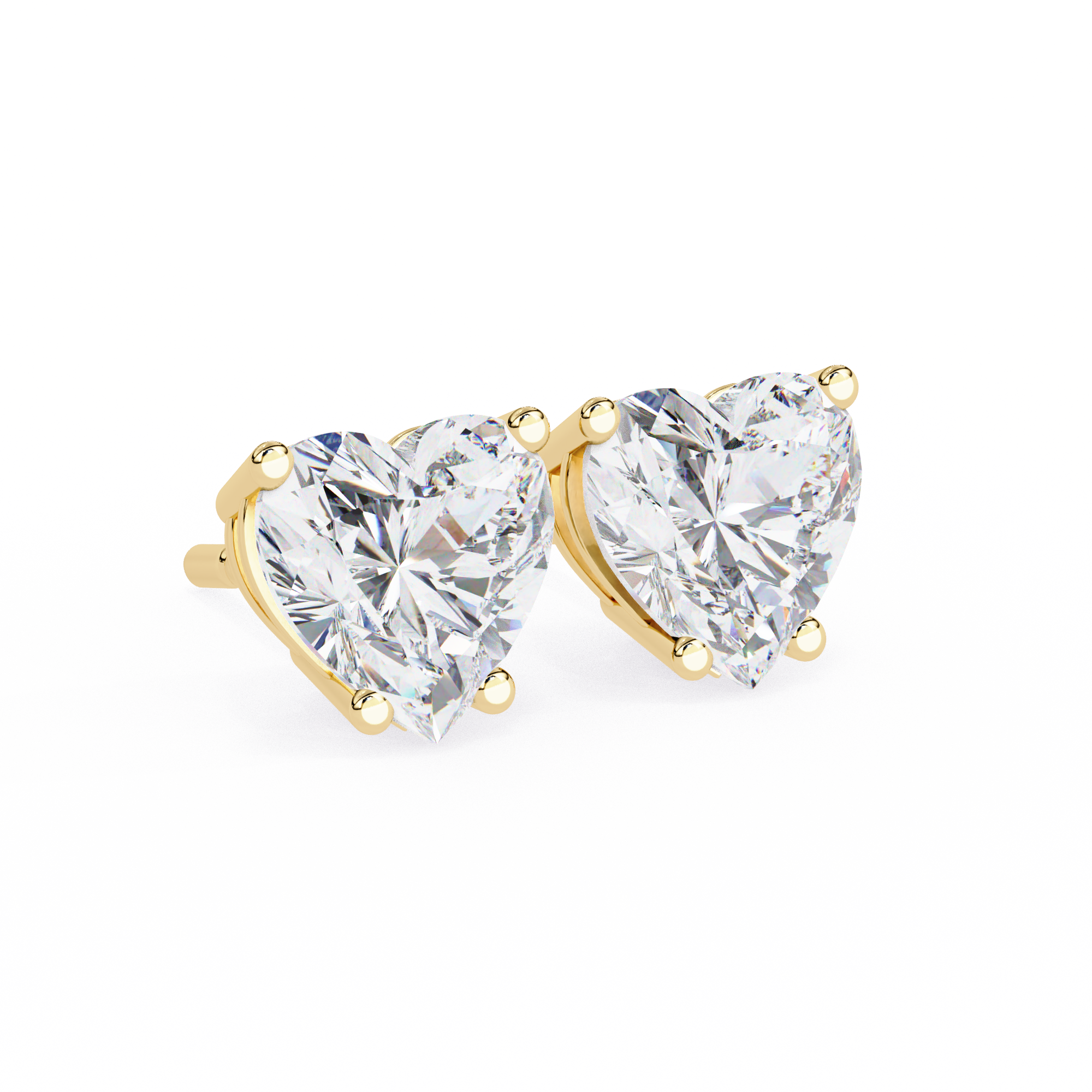 Heart Shape Lab Grown Diamond Earring Stud