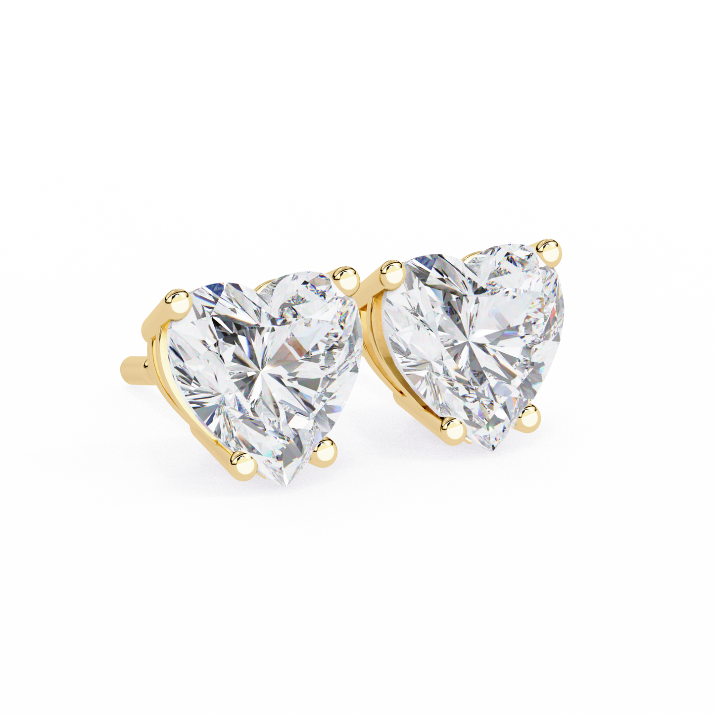 Heart Shape Lab Grown Diamond Earring Stud