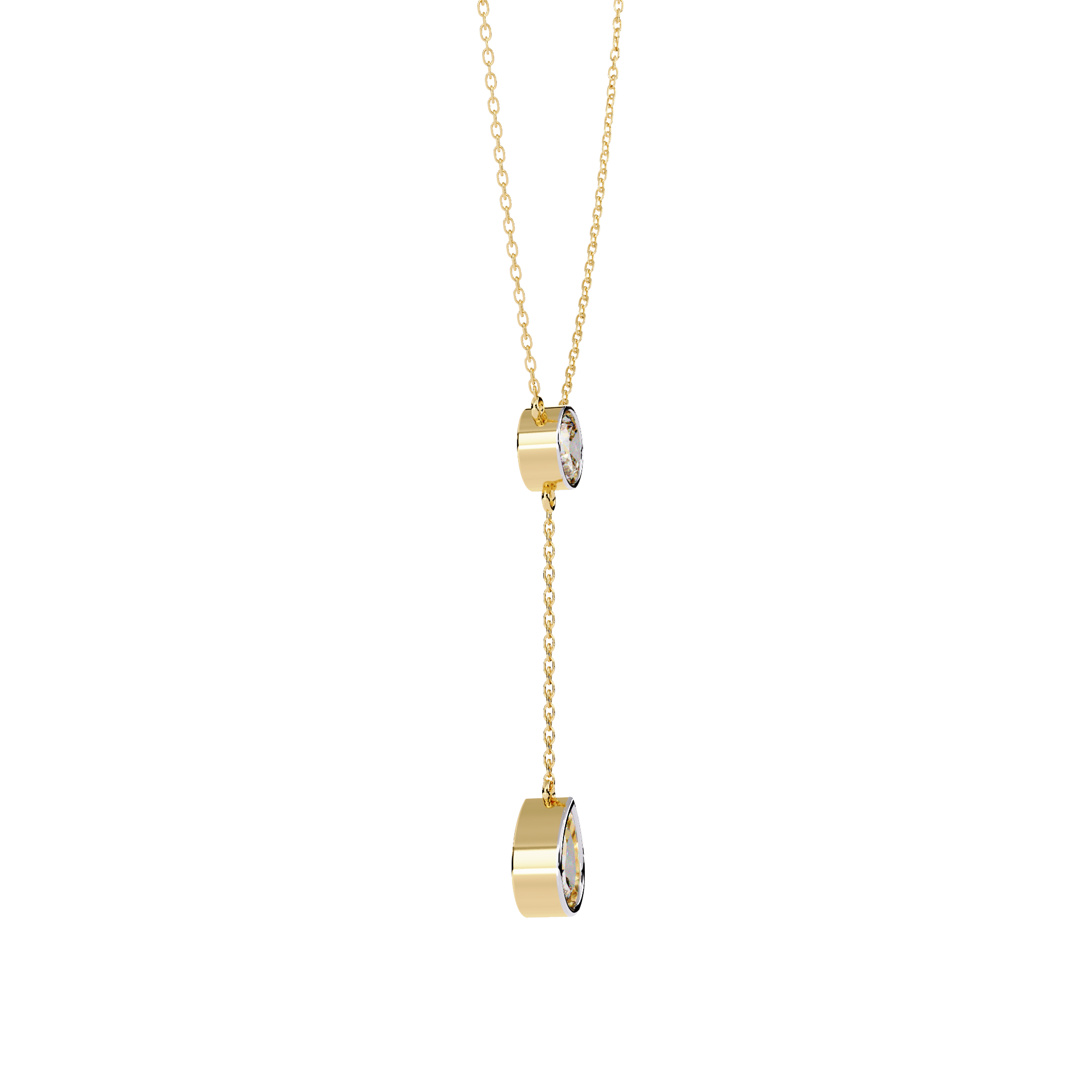 Classic Y-Necklace with Sparkling Diamonds