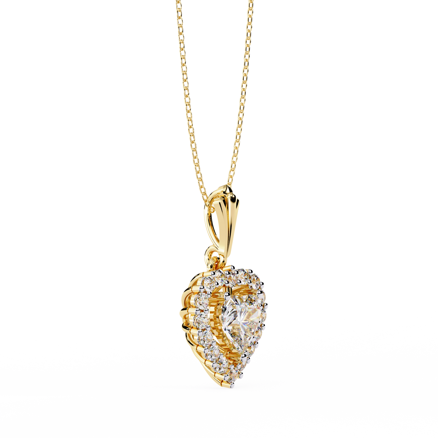 Heart-Shaped Diamond Halo Pendant Brilliant Love Symbol