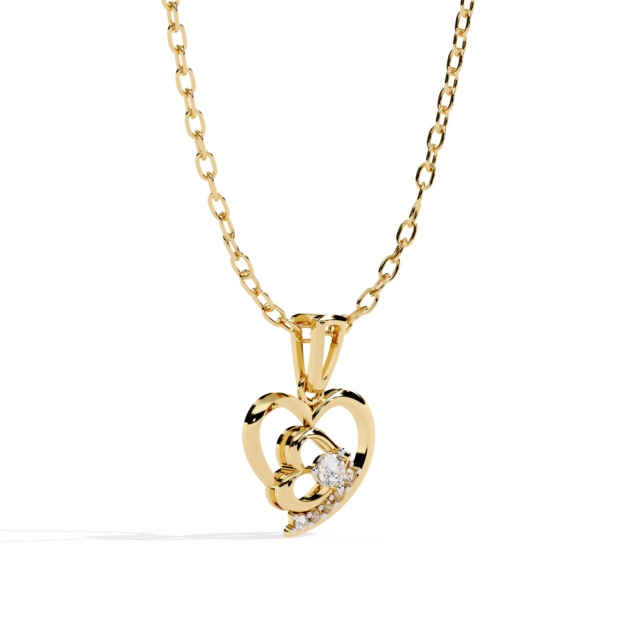 Diamond Heart Pendant Necklace