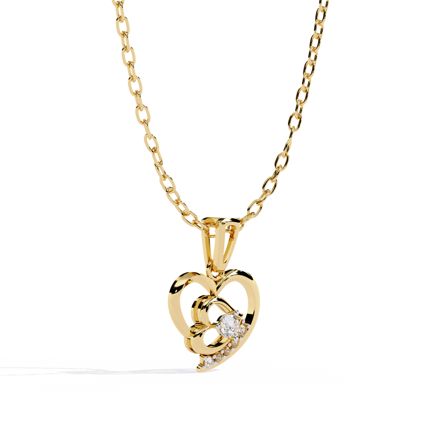 Diamond Heart Pendant Necklace