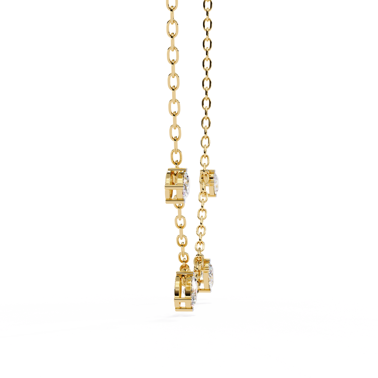 Lab Grown Diamond Oval Shape Simple Necklace