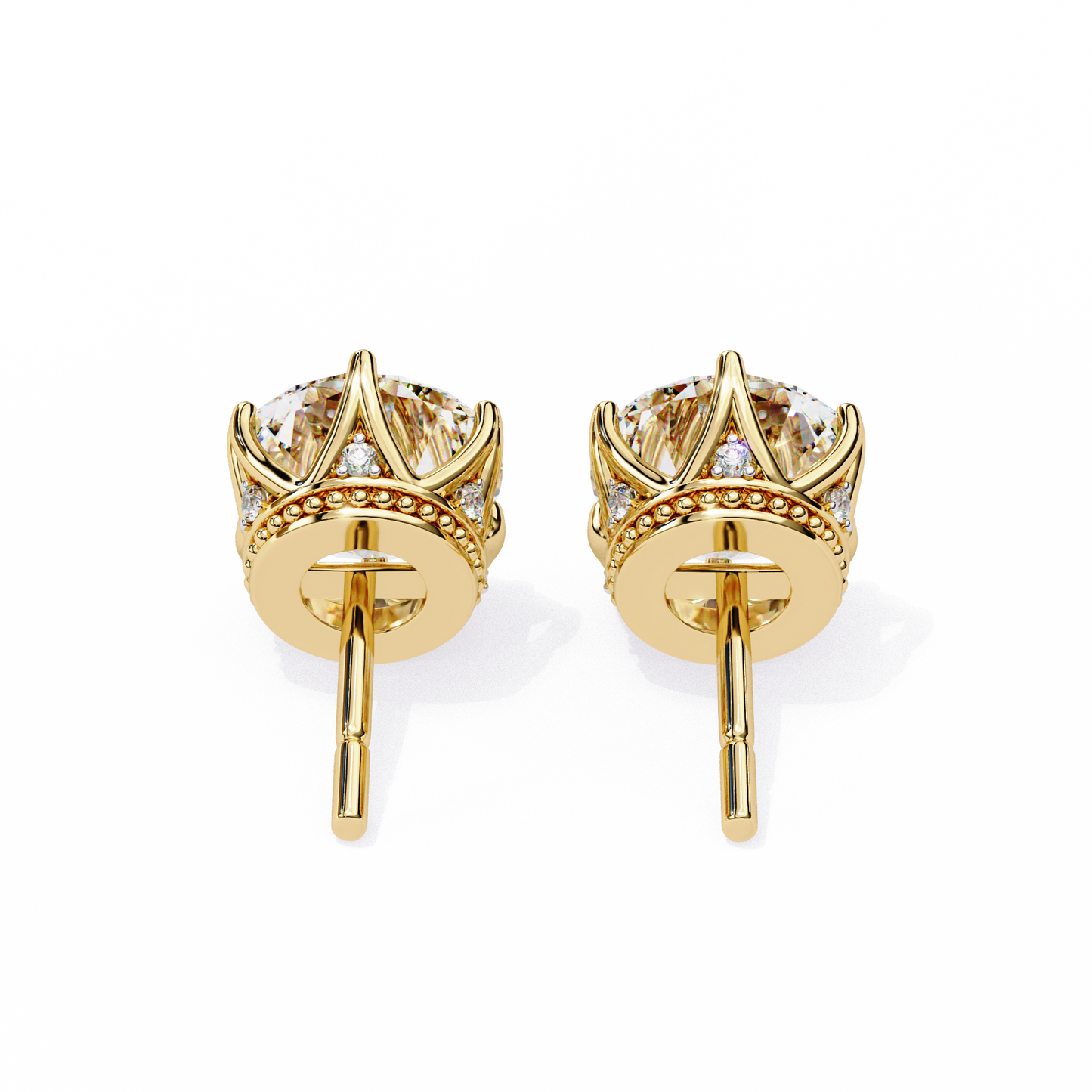 6 PRONG ROUND DIAMOND STUD EARRING