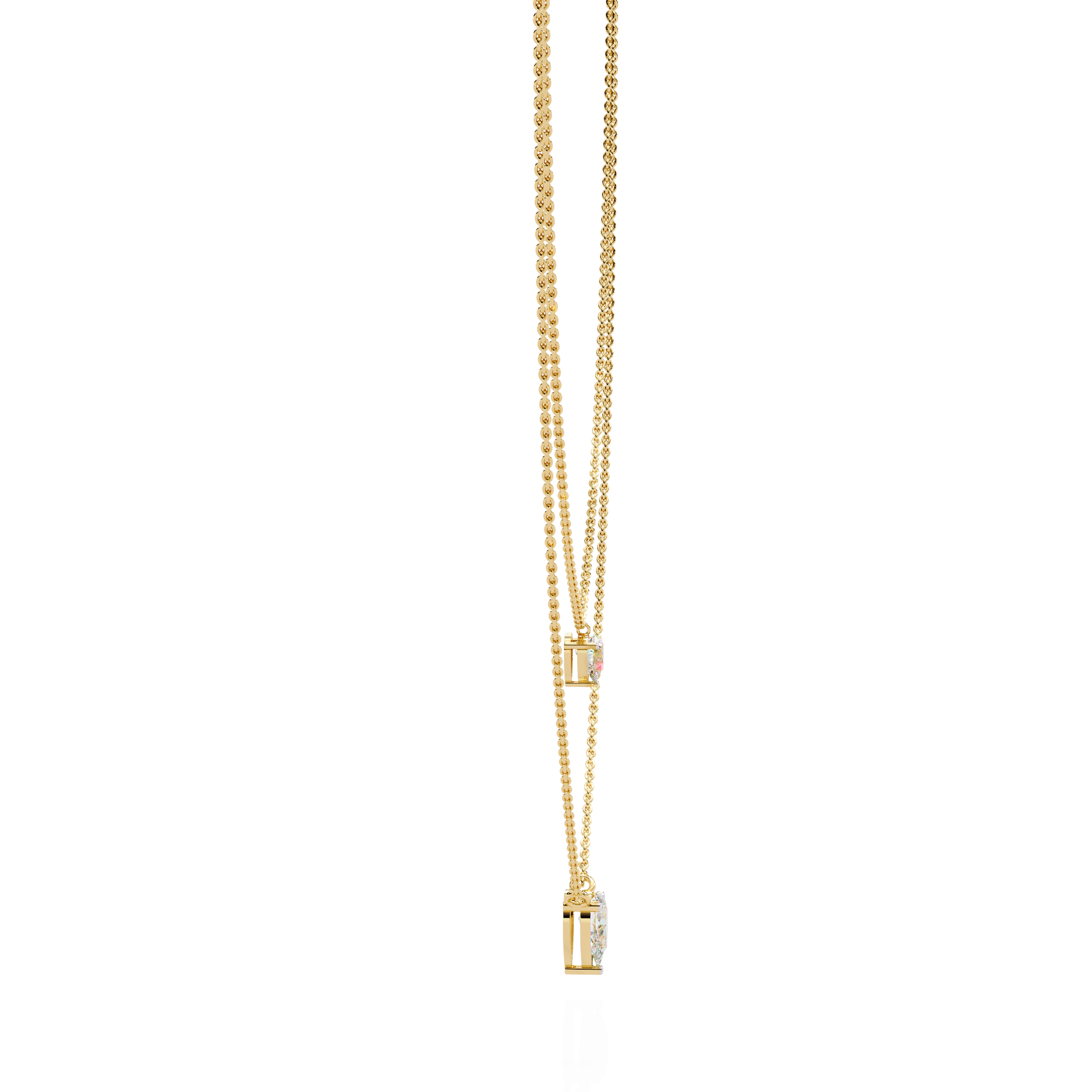 Two Pear Diamond Necklace