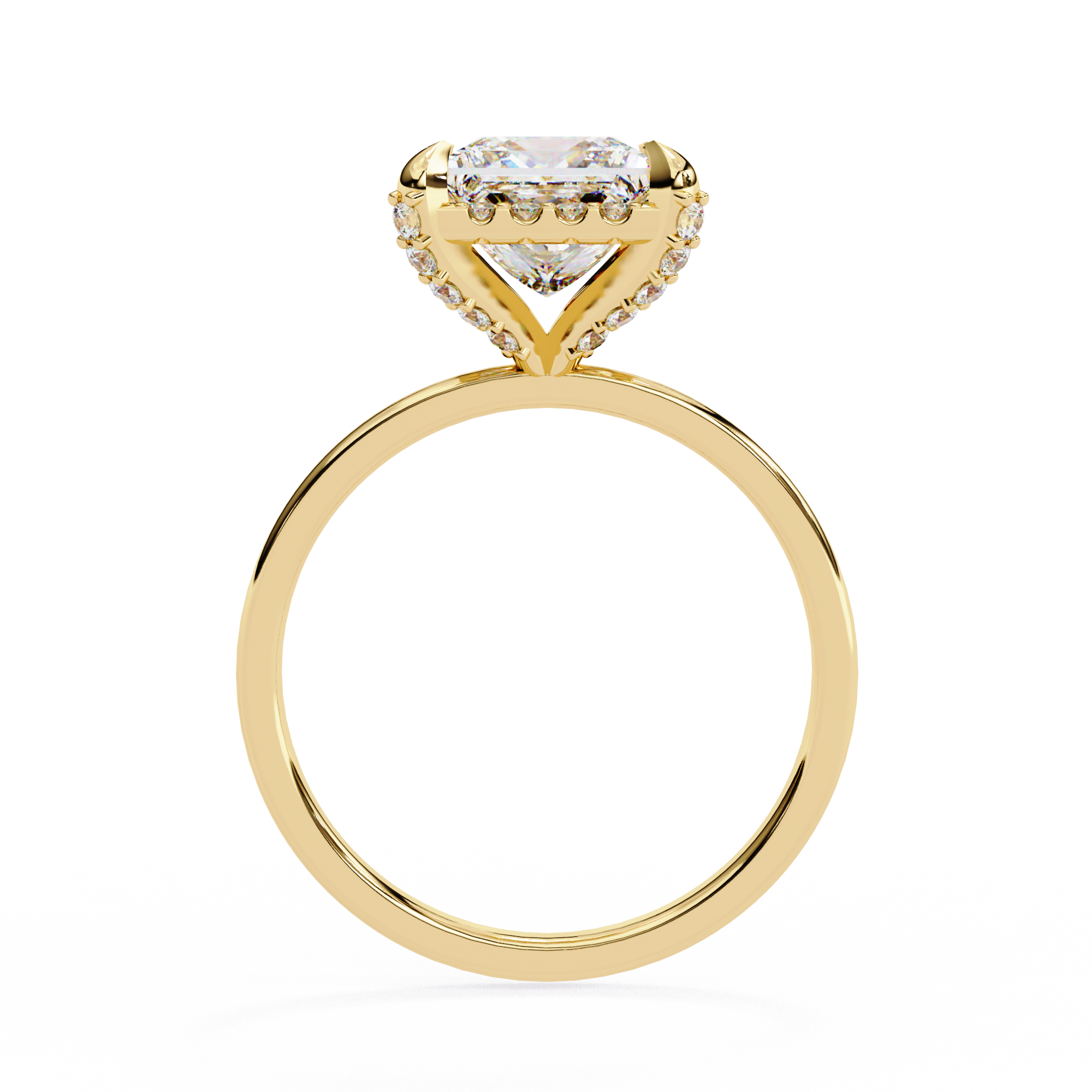 Princess Timeless Solitaire Ring in Halo Setting
