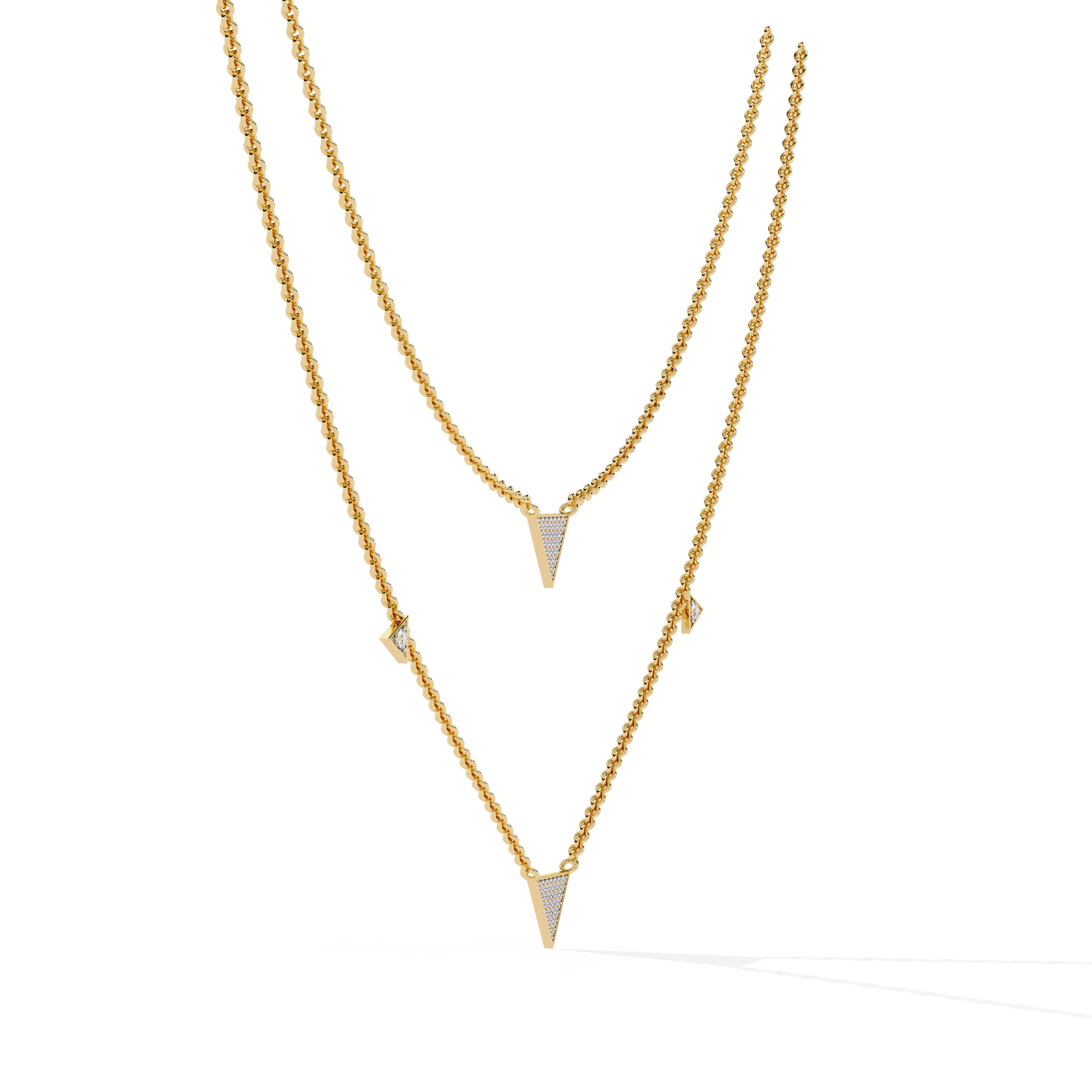 Modern Triangle Lab Grown Diamond Necklace