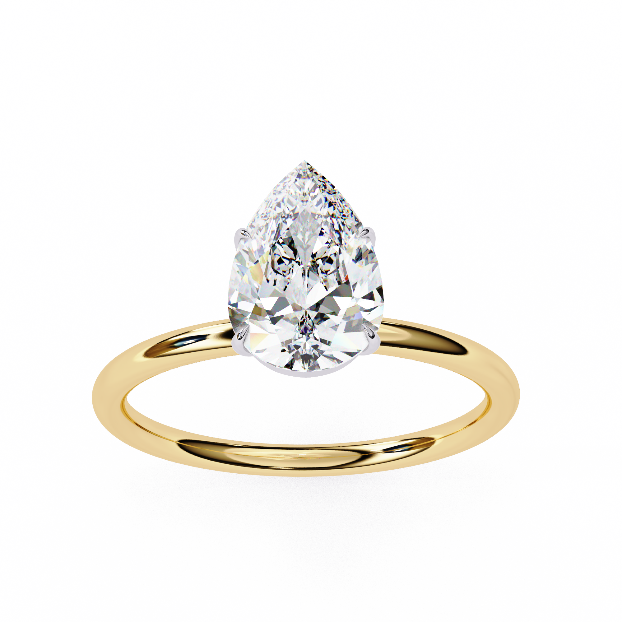Women's Pear Cut Diamond Solitaire Ring