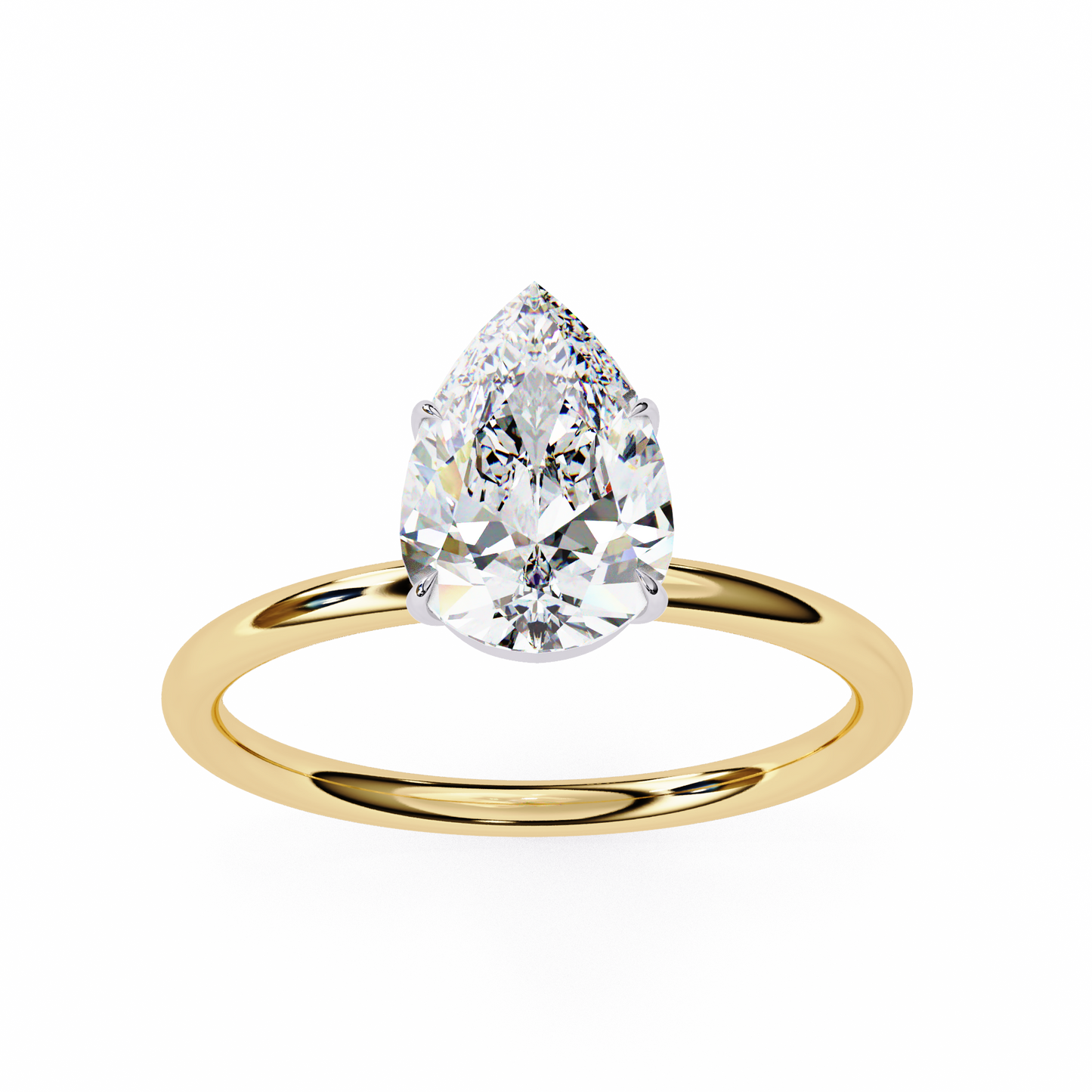 Women's Pear Cut Diamond Solitaire Ring