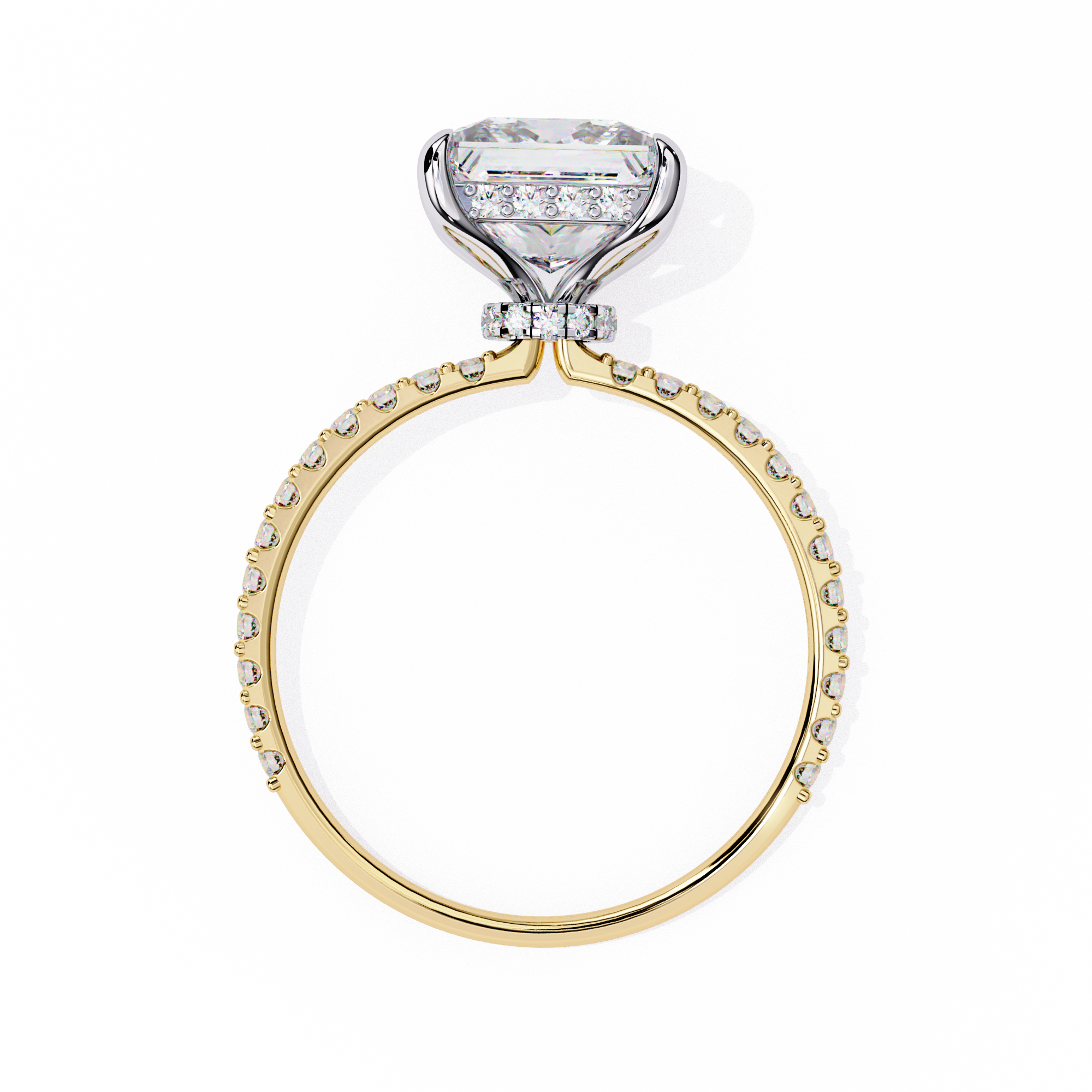 The Hailey Princess Modern Halo Engagement Ring