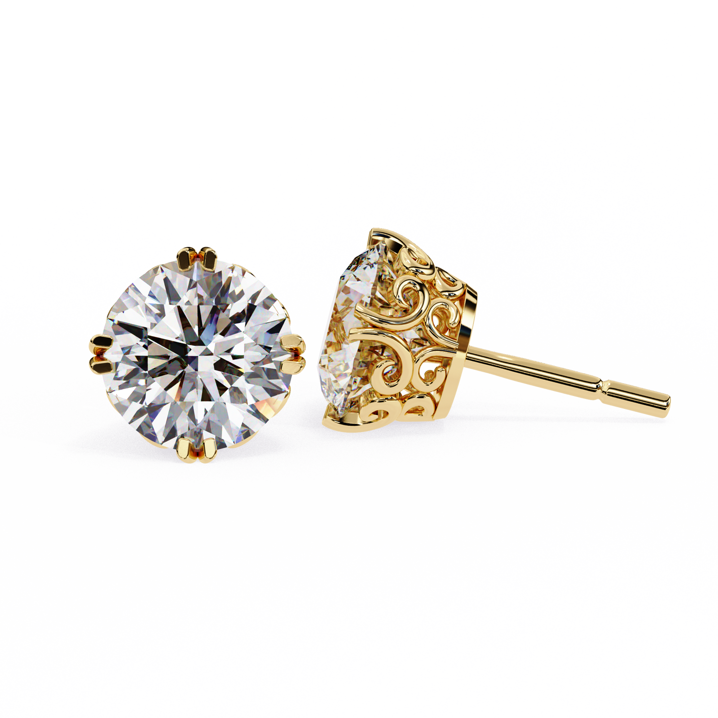 Round Diamond Earrings