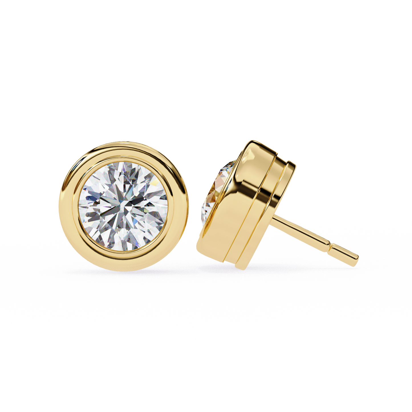 Round Diamond Stud Earrings Timeless Round Cut Gift for Women