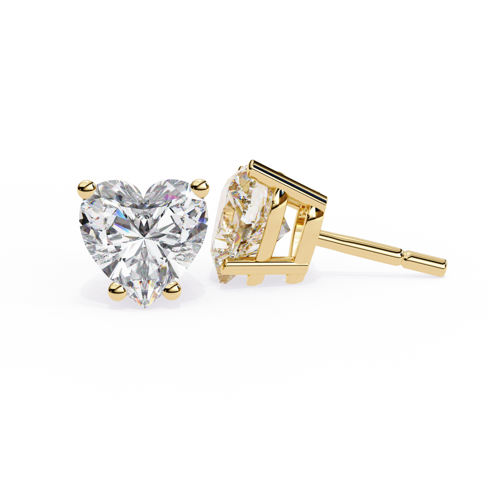 Heart Shape Lab Grown Diamond Earring Stud