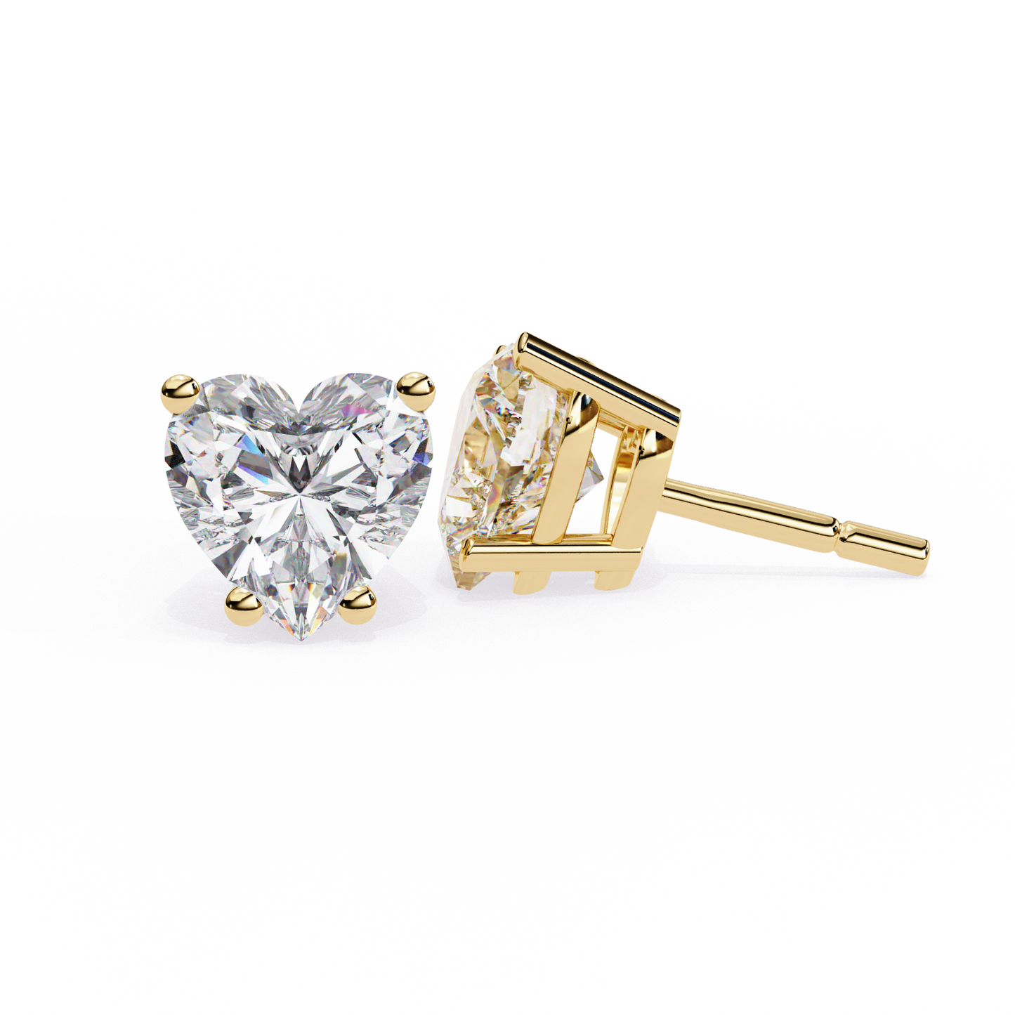 Heart Shape Lab Grown Diamond Earring Stud