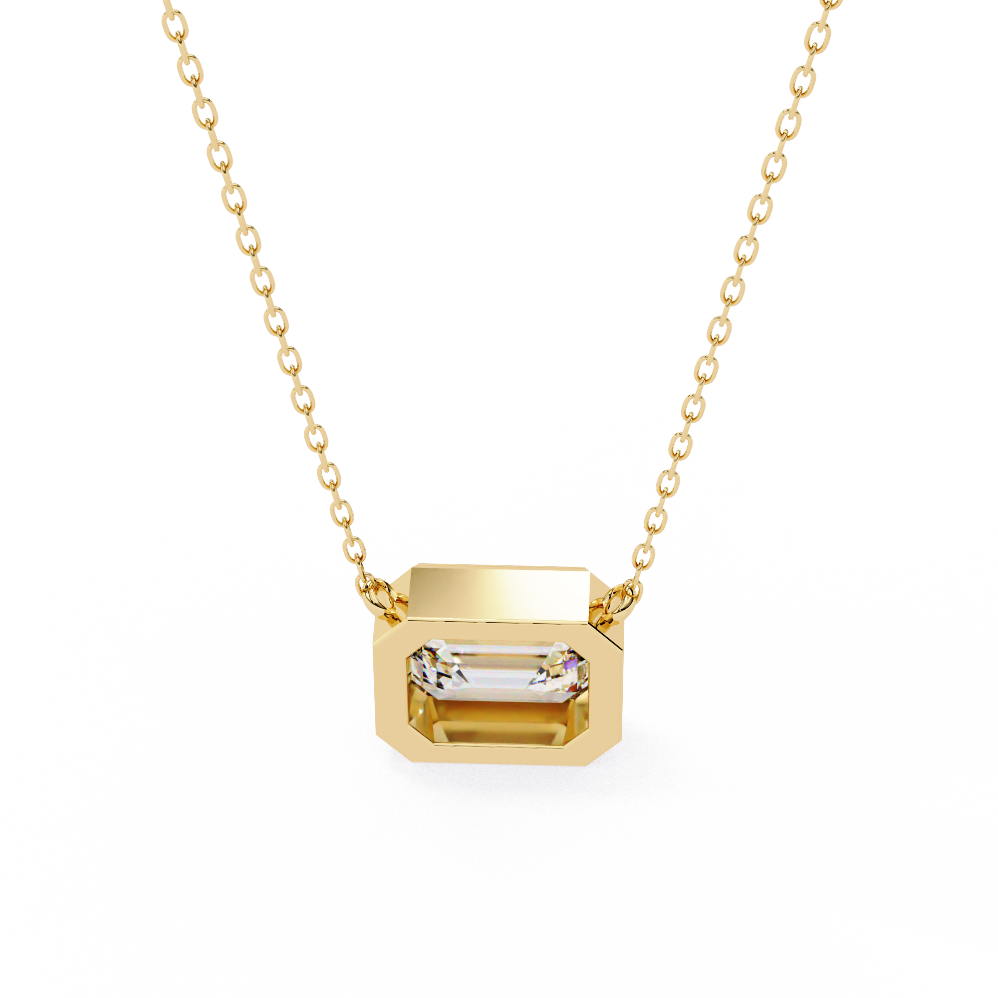 Solitaire Pendant Emerald Diamond