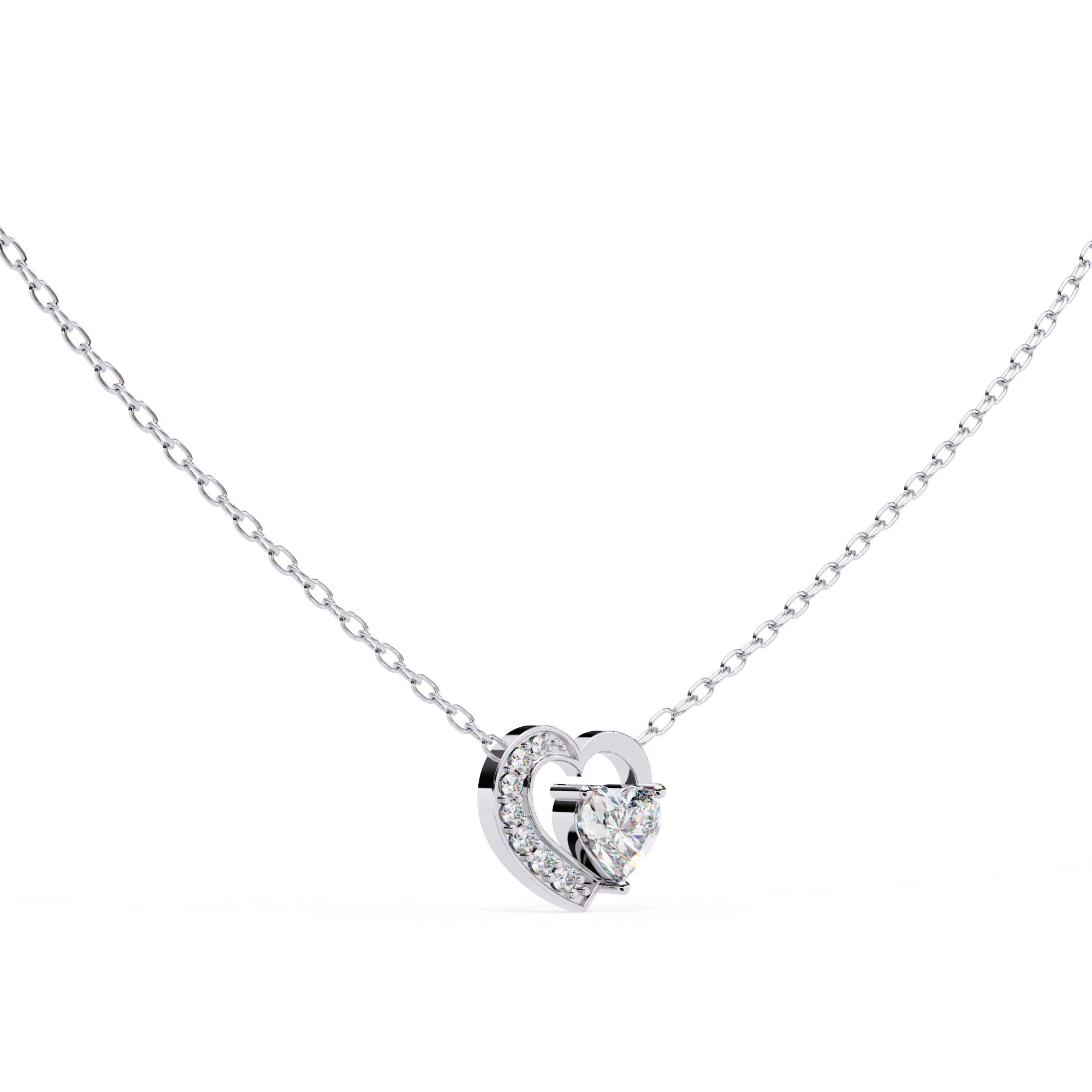 Heart Shape Diamond Love Pendant