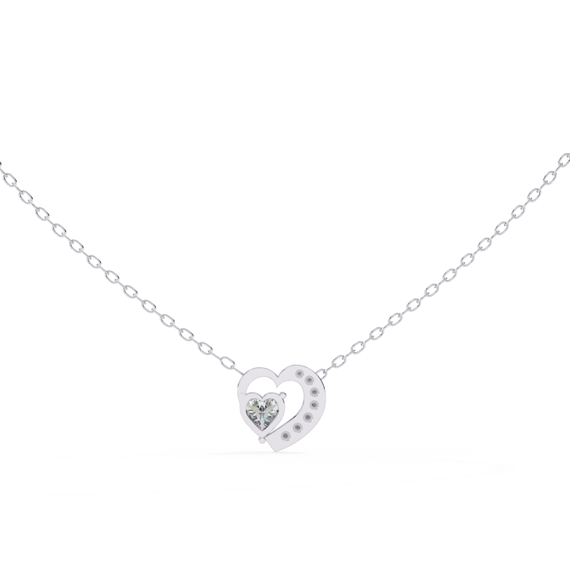 Heart Shape Diamond Love Pendant