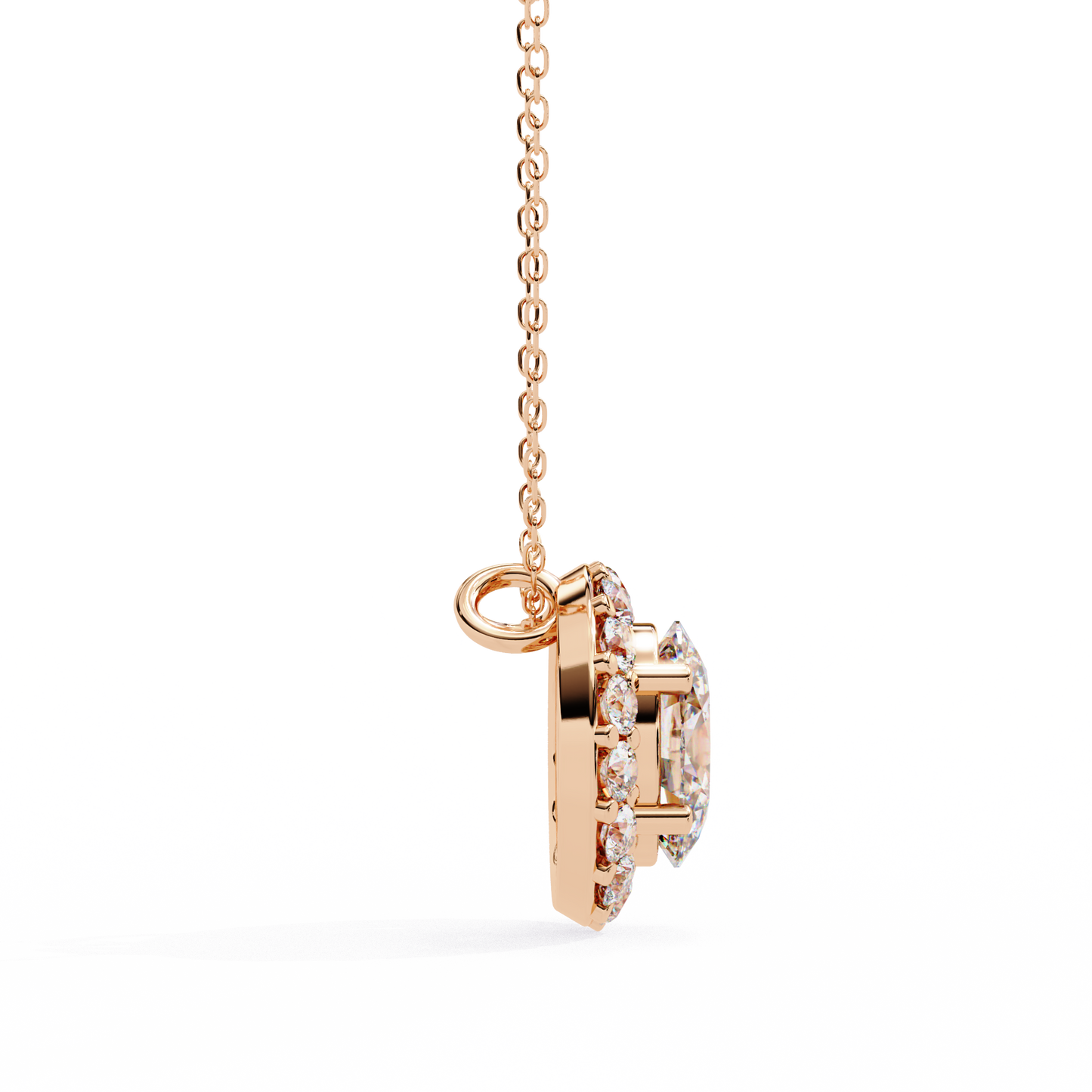 Oval Diamond Double Halo Pendant