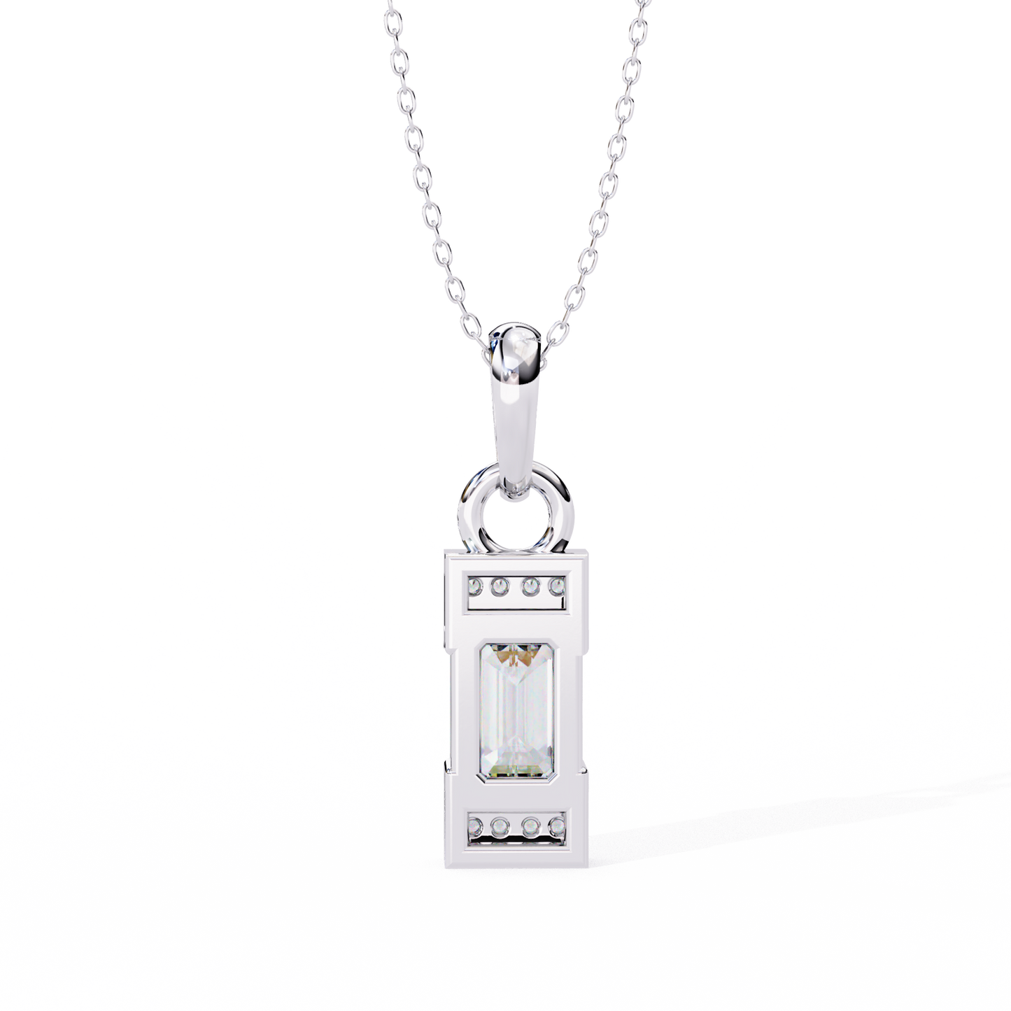 Emerald Cut Bar Accent Pendant
