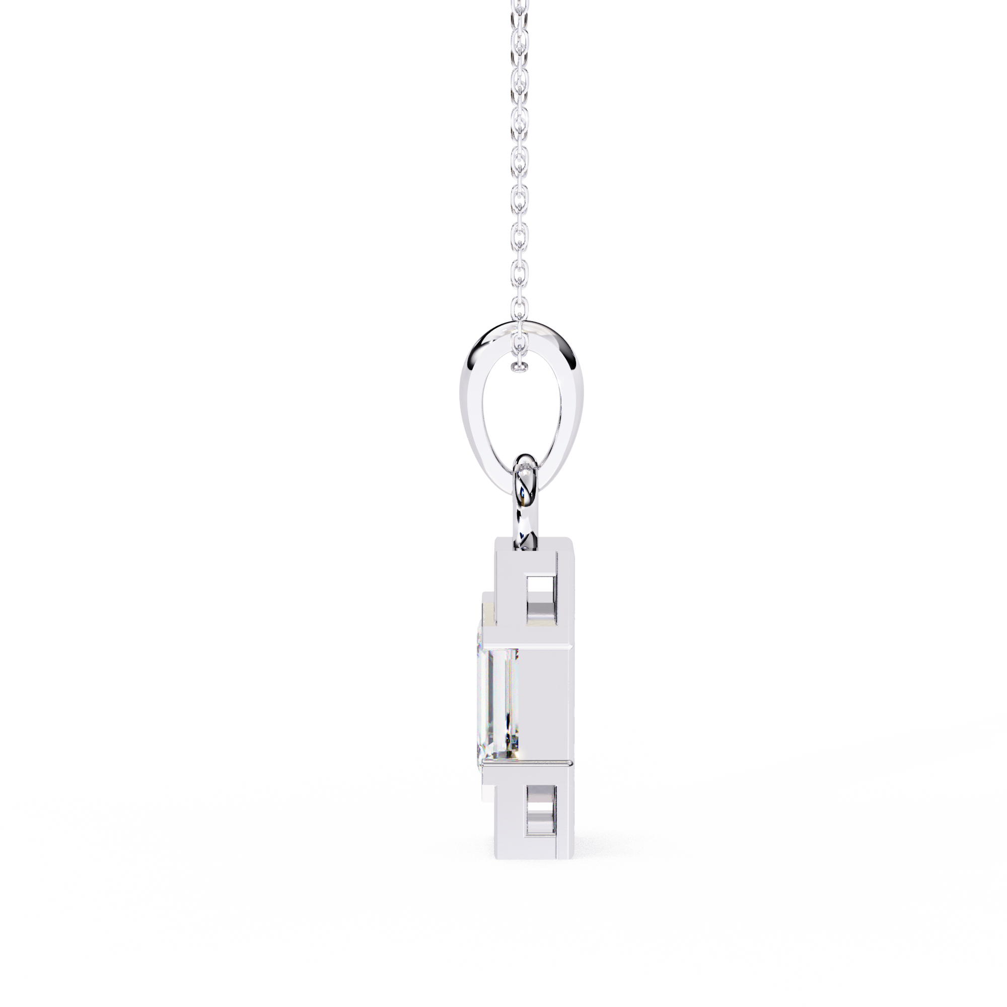Emerald Cut Bar Accent Pendant