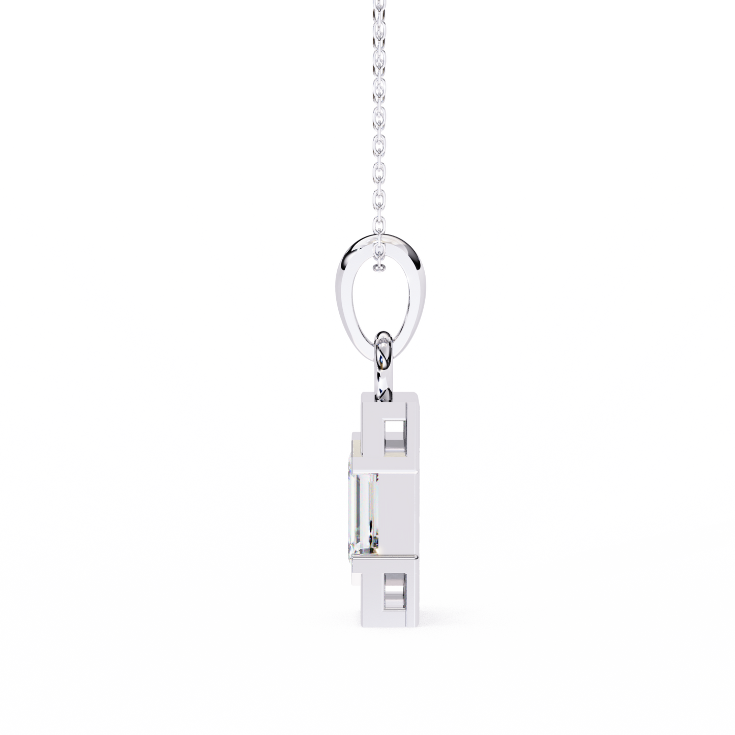 Emerald Cut Bar Accent Pendant
