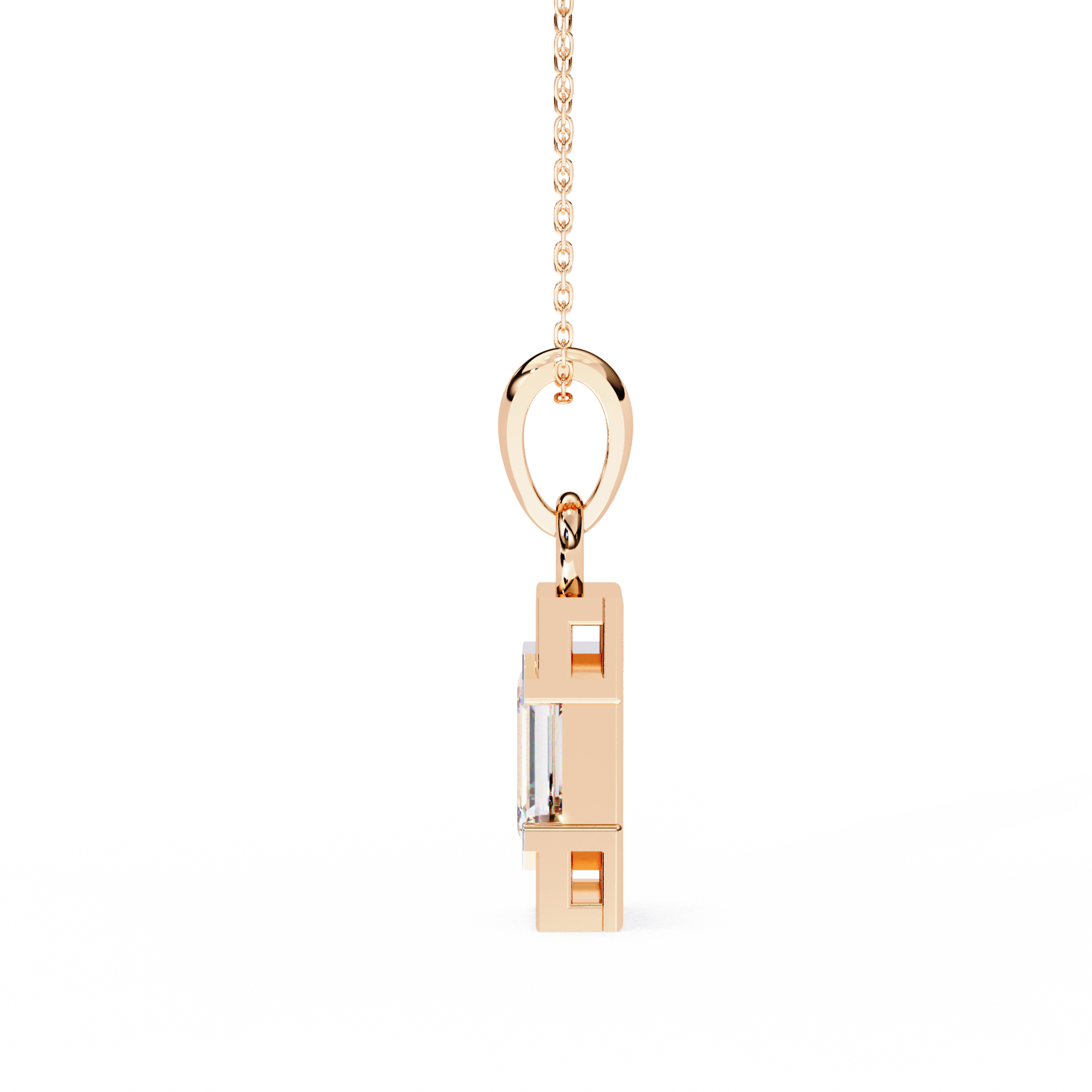 Emerald Cut Bar Accent Pendant