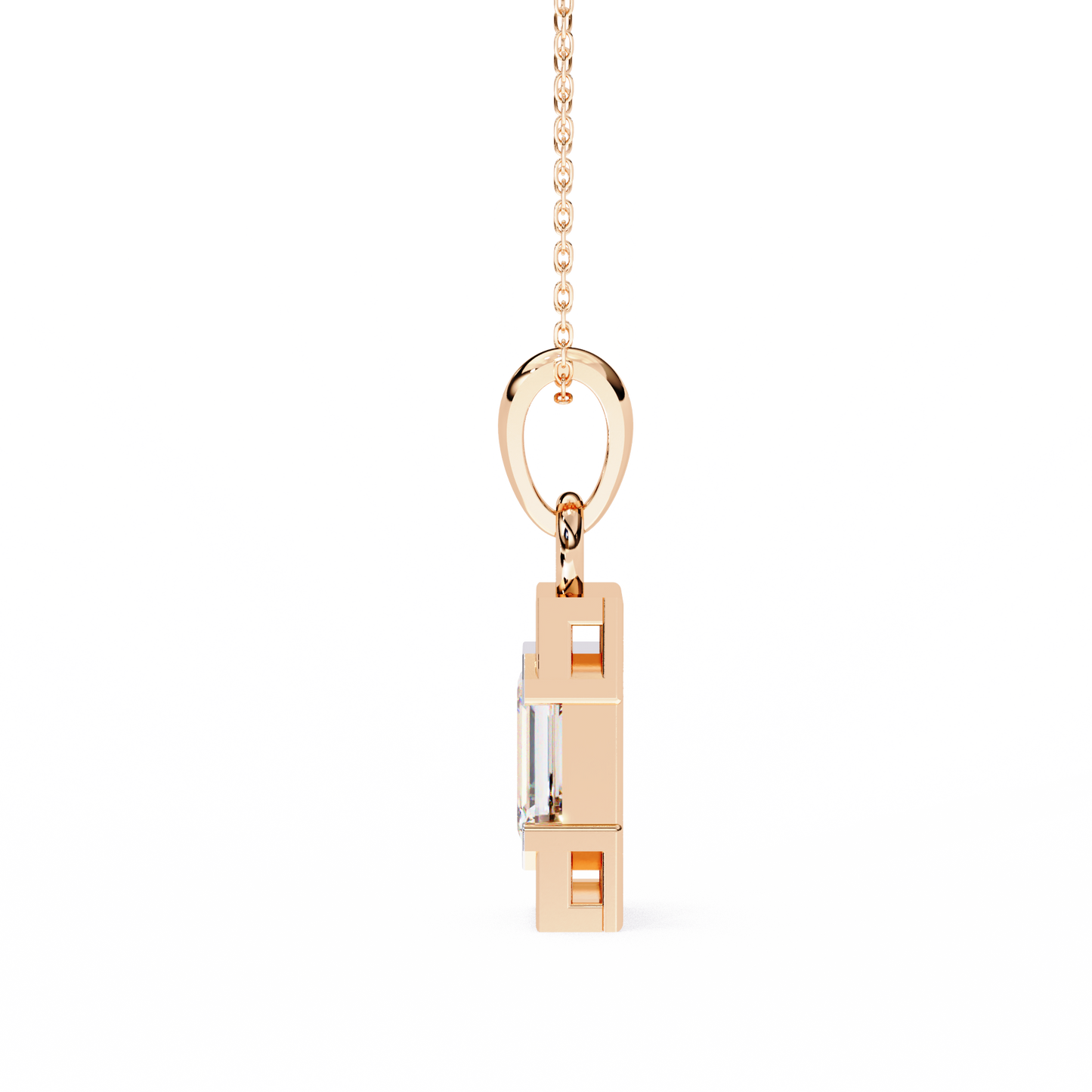 Emerald Cut Bar Accent Pendant