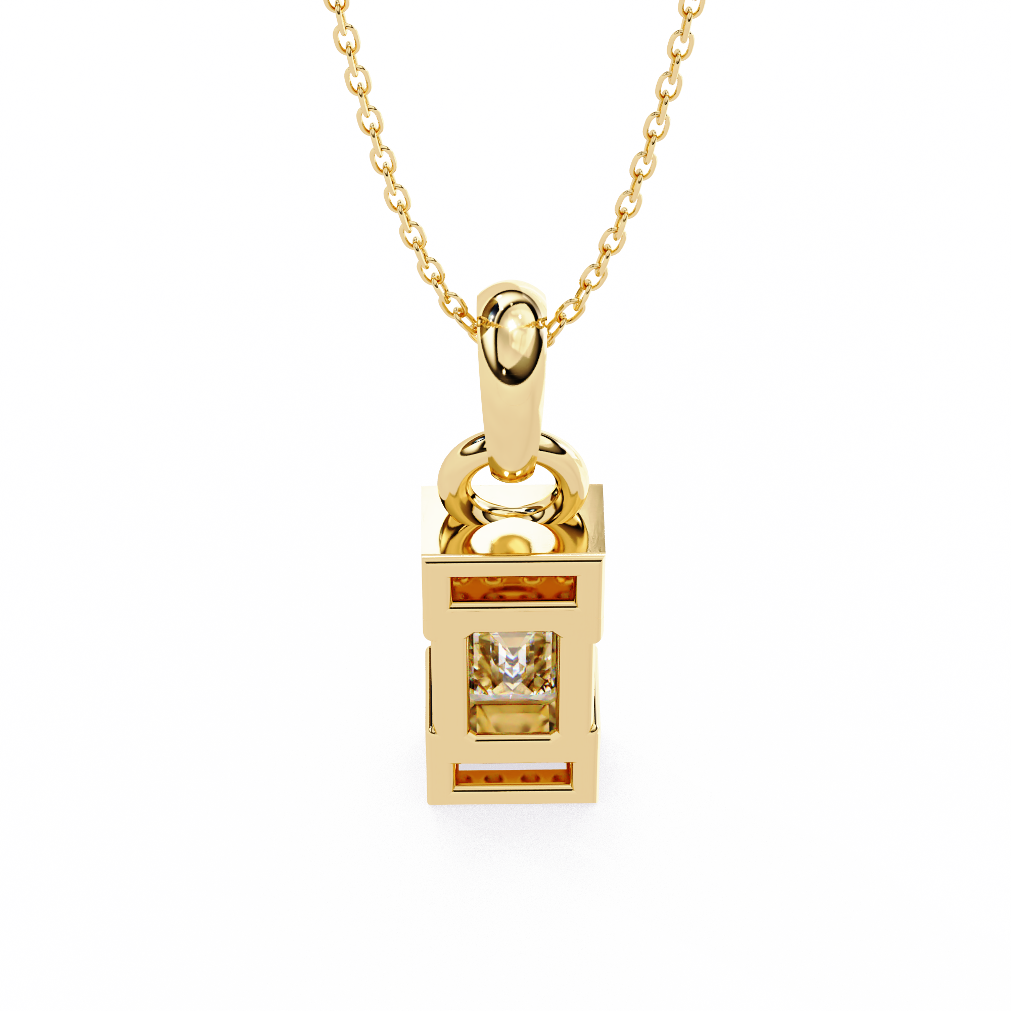 Emerald Cut Bar Accent Pendant