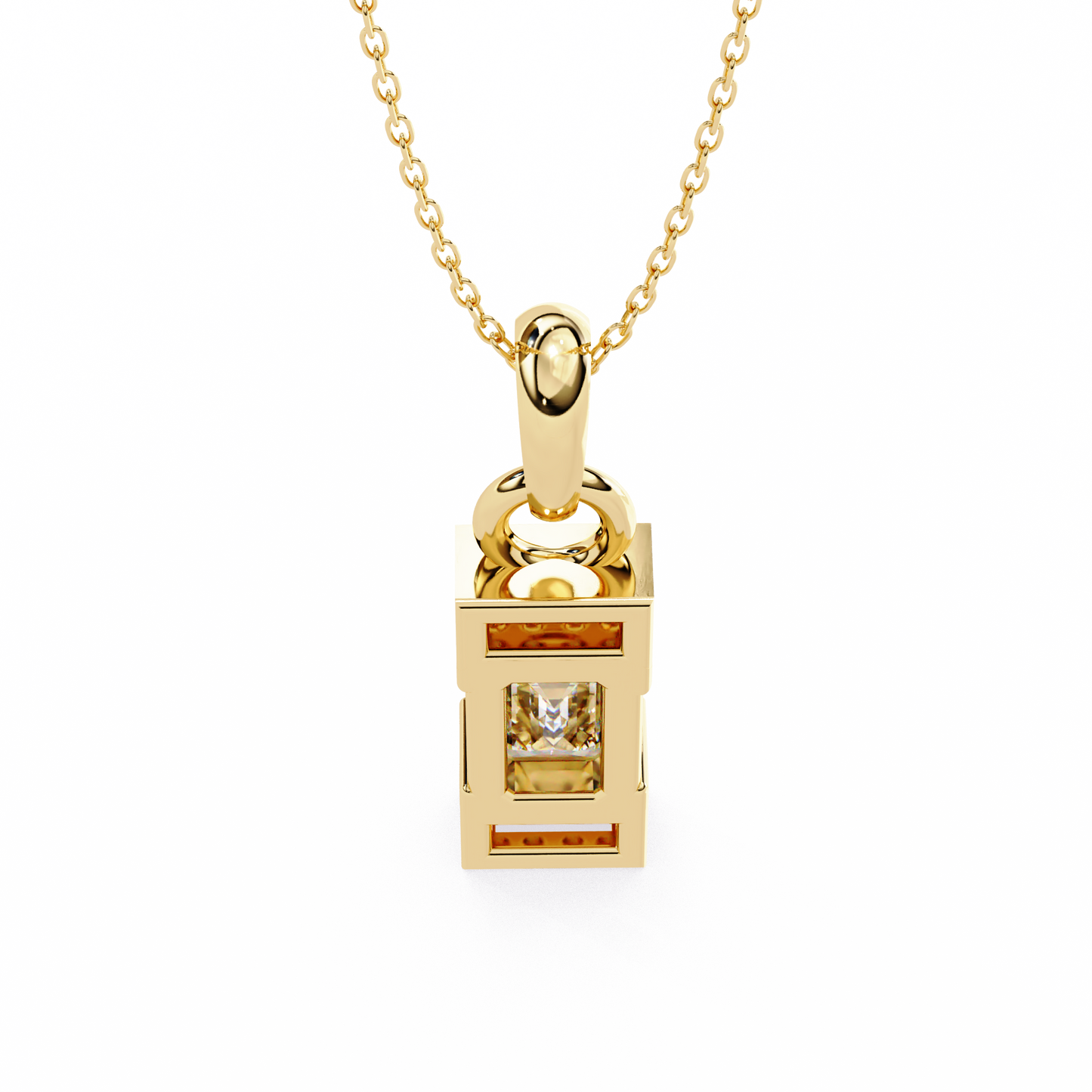 Emerald Cut Bar Accent Pendant