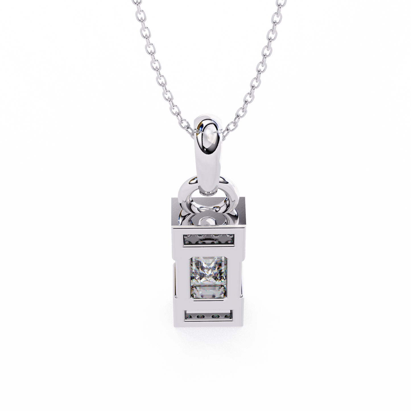 Emerald Cut Bar Accent Pendant