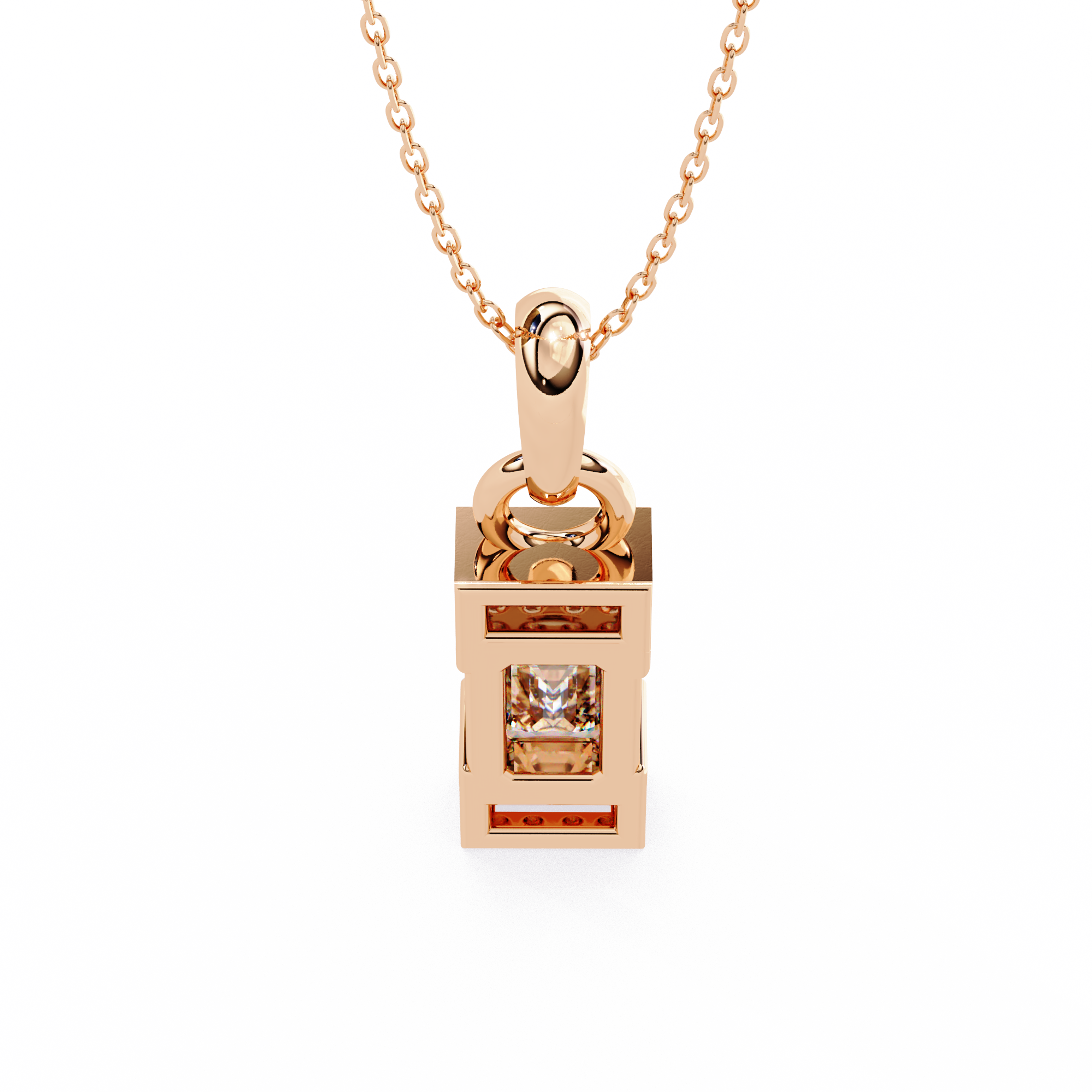 Emerald Cut Bar Accent Pendant