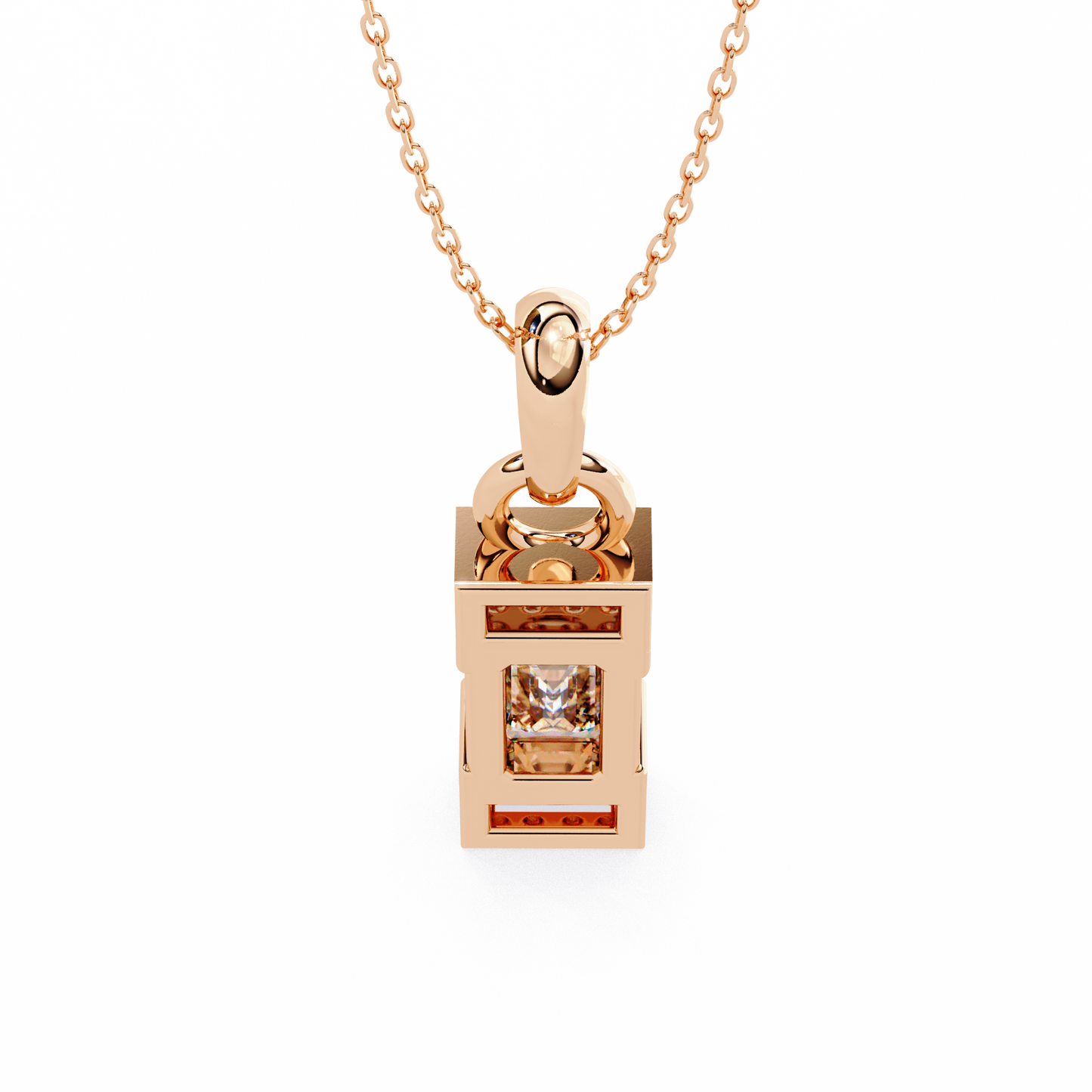 Emerald Cut Bar Accent Pendant