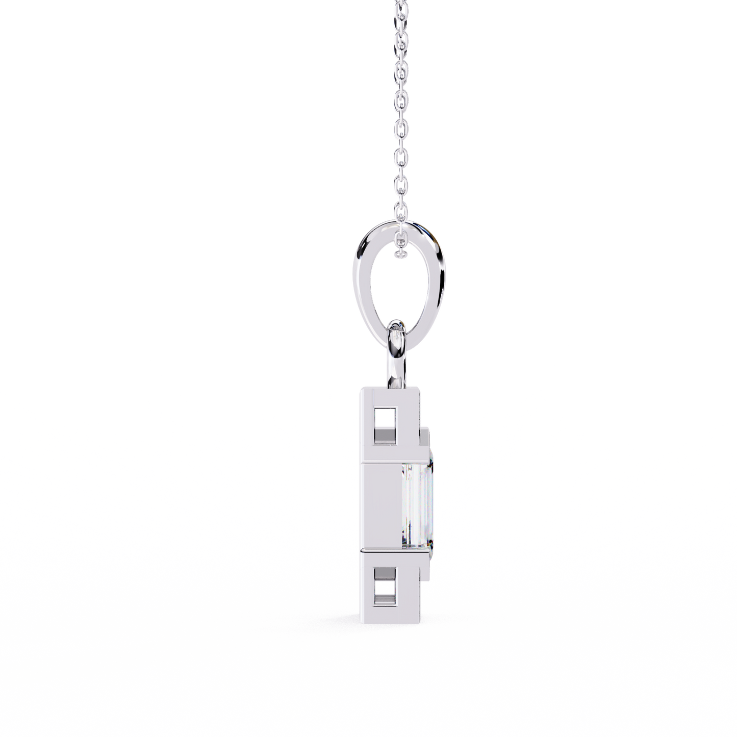 Emerald Cut Bar Accent Pendant