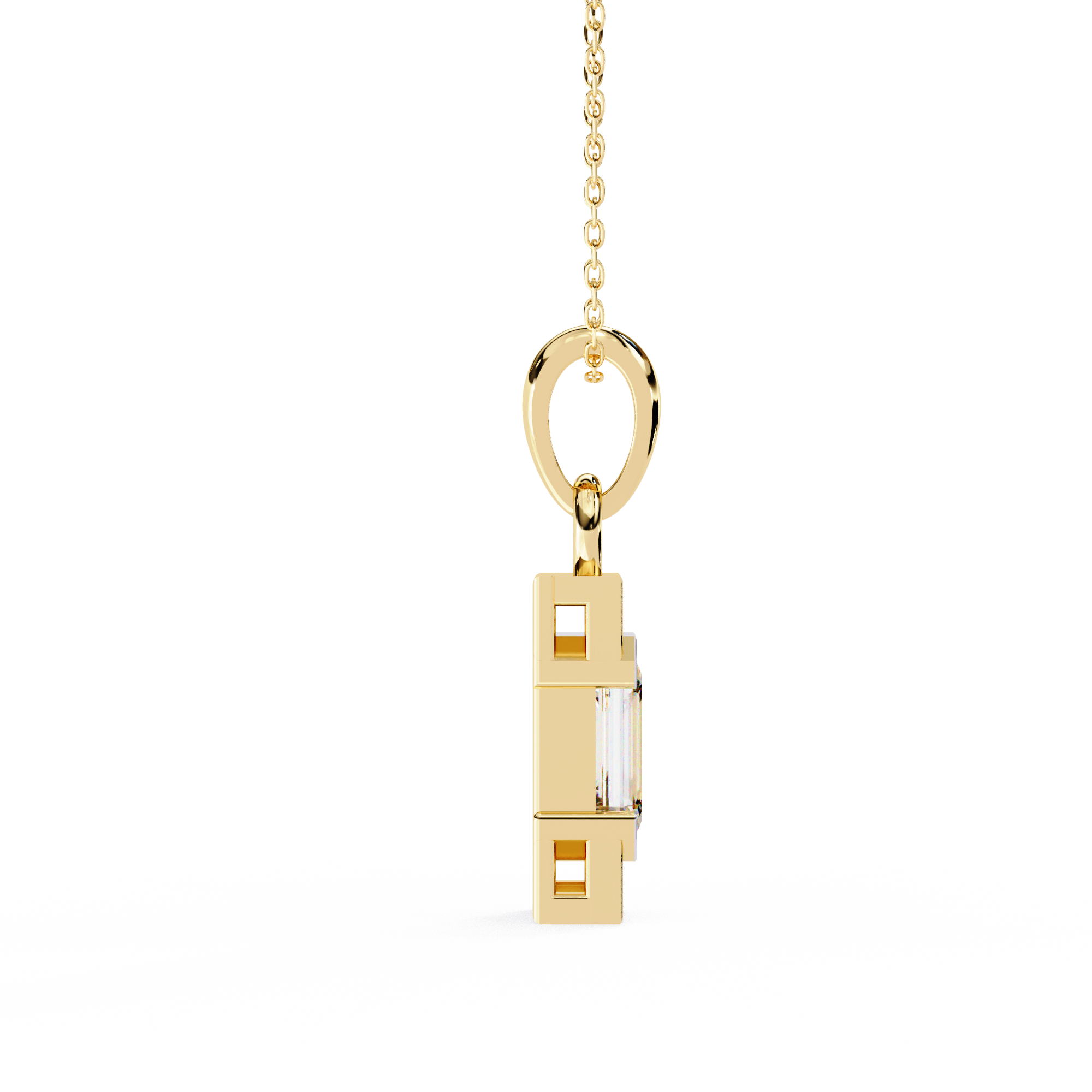 Emerald Cut Bar Accent Pendant
