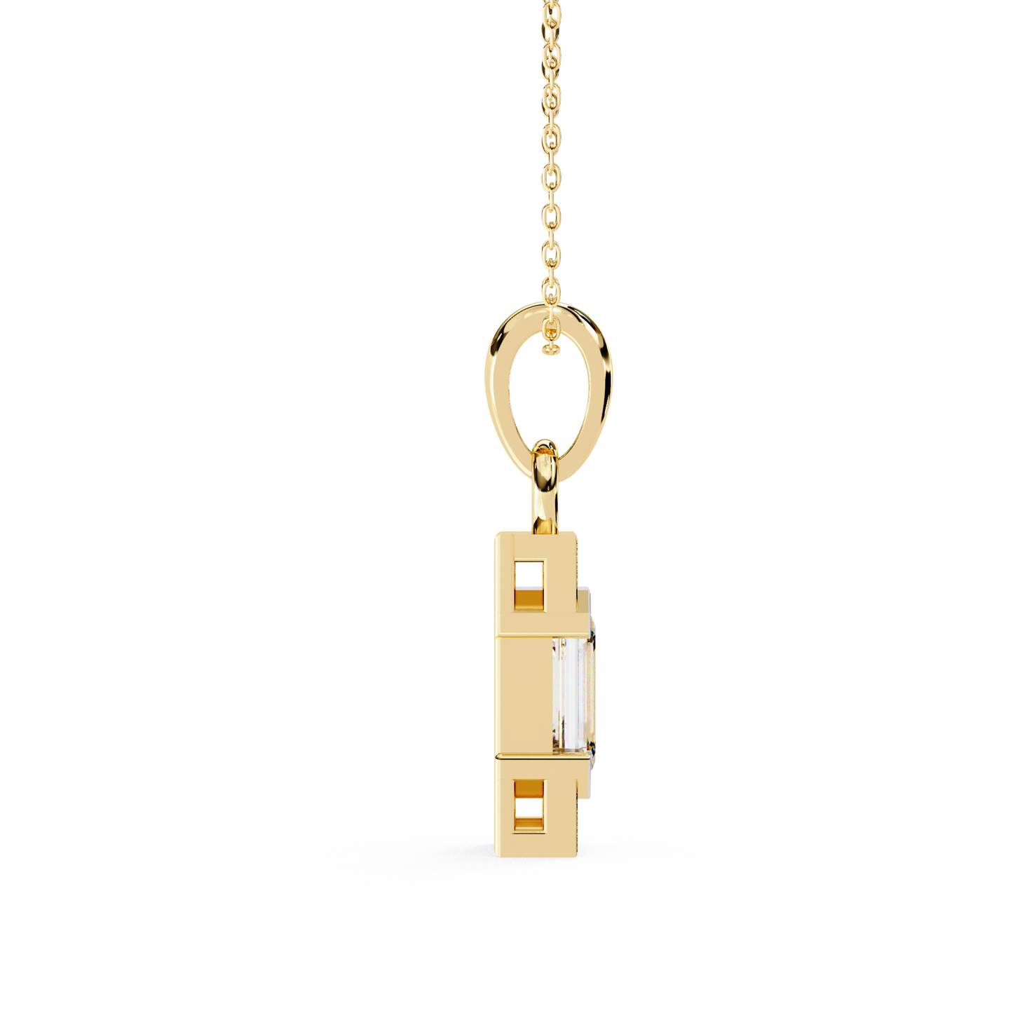 Emerald Cut Bar Accent Pendant