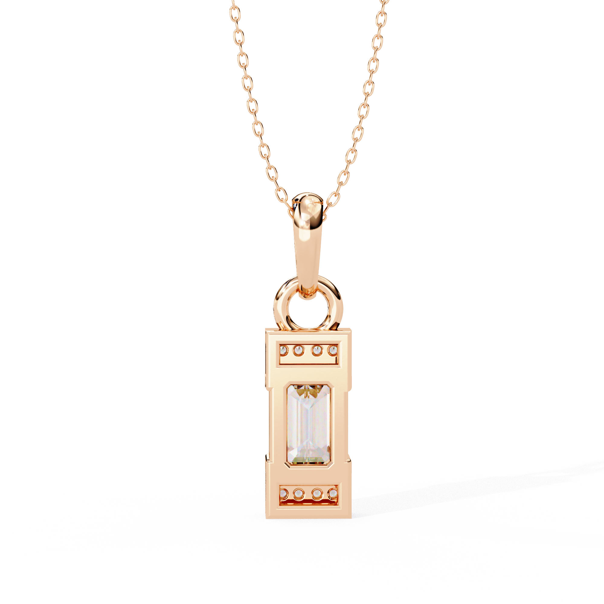 Emerald Cut Bar Accent Pendant