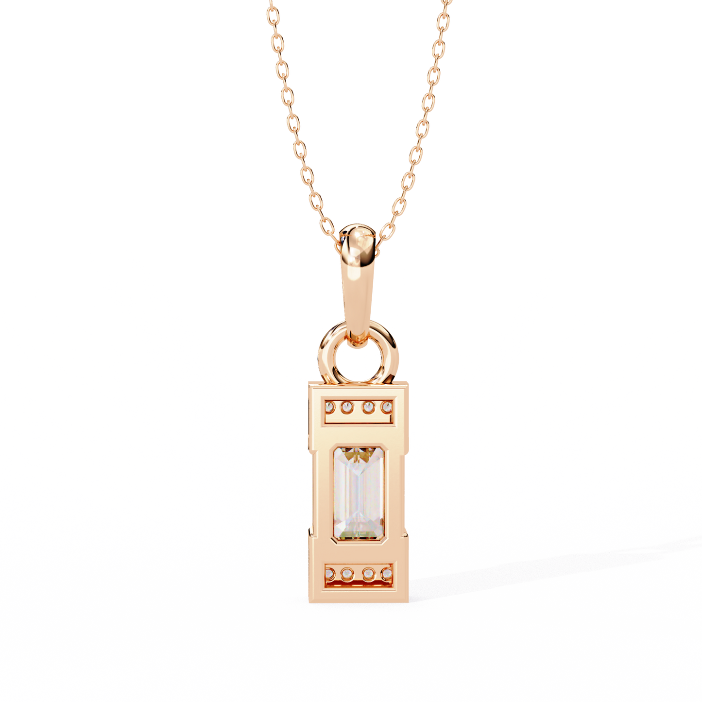 Emerald Cut Bar Accent Pendant