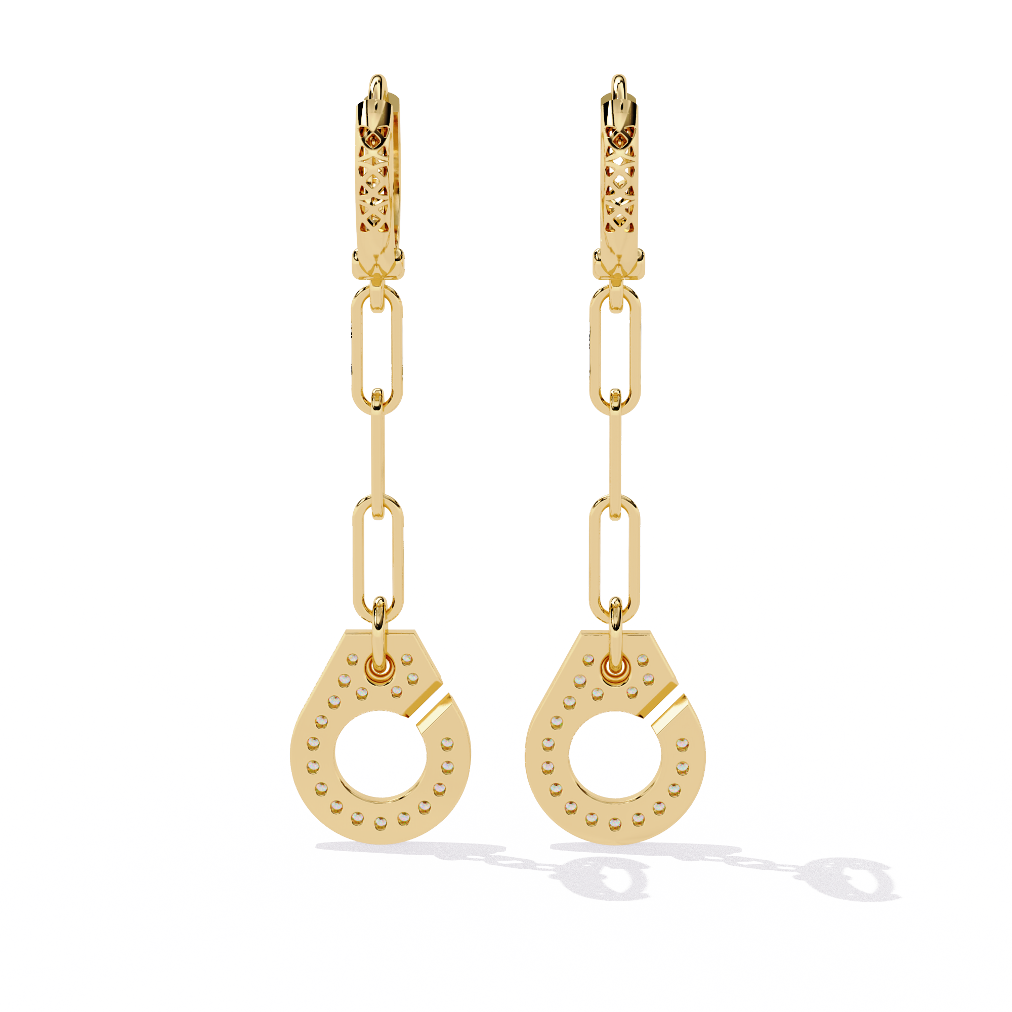 Cufflink Design Drop Earrings