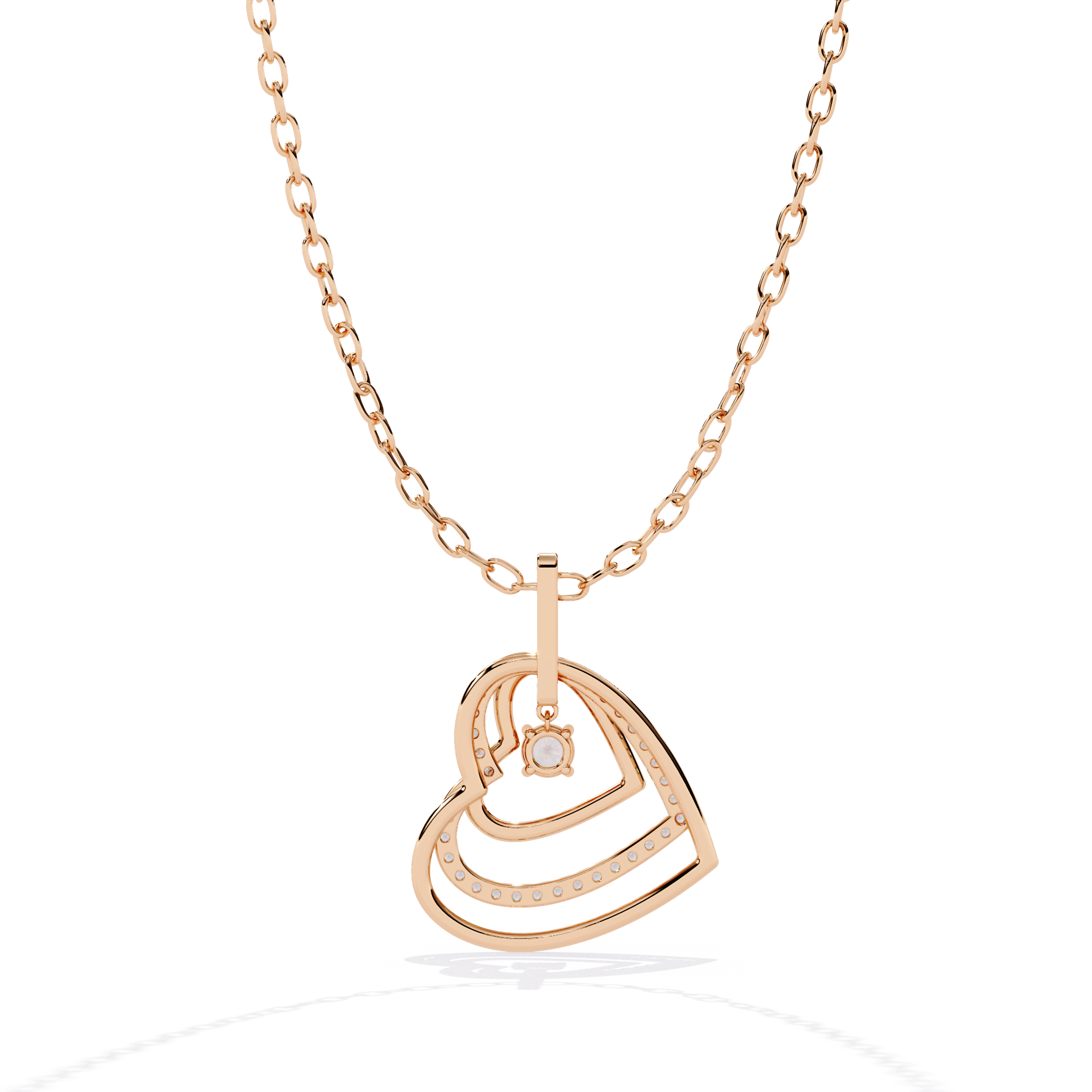 Three Heart Necklace