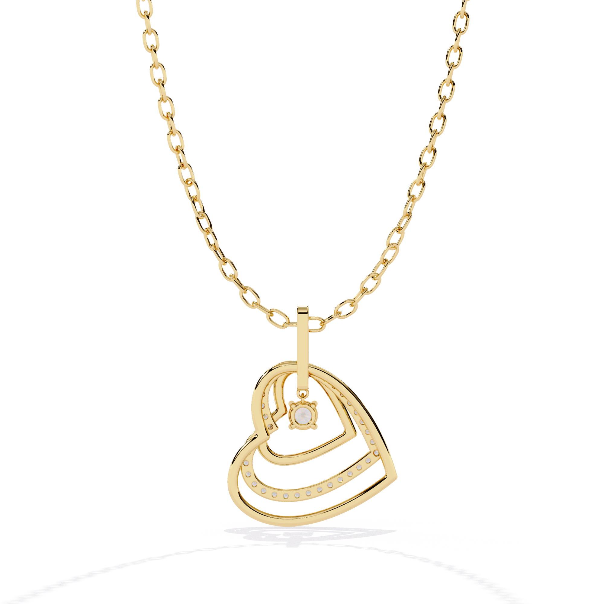 Three Heart Necklace