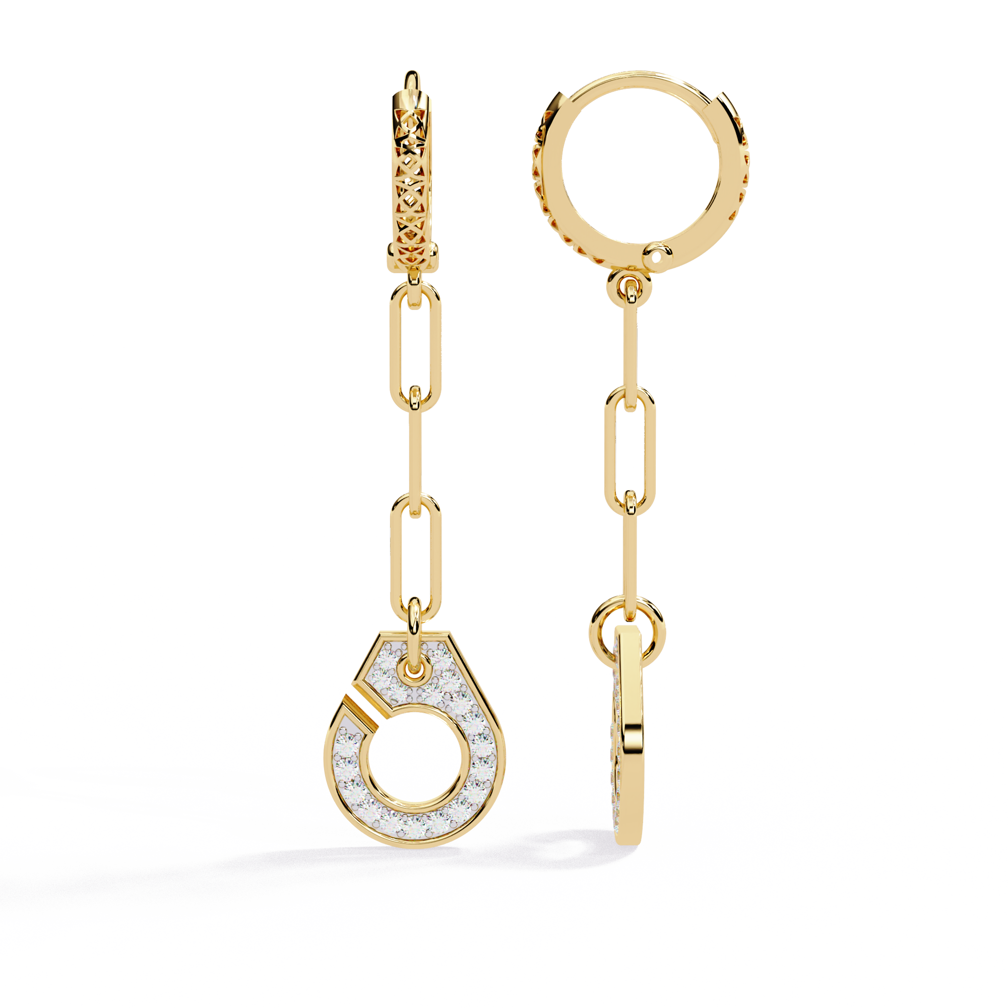 Cufflink Design Drop Earrings